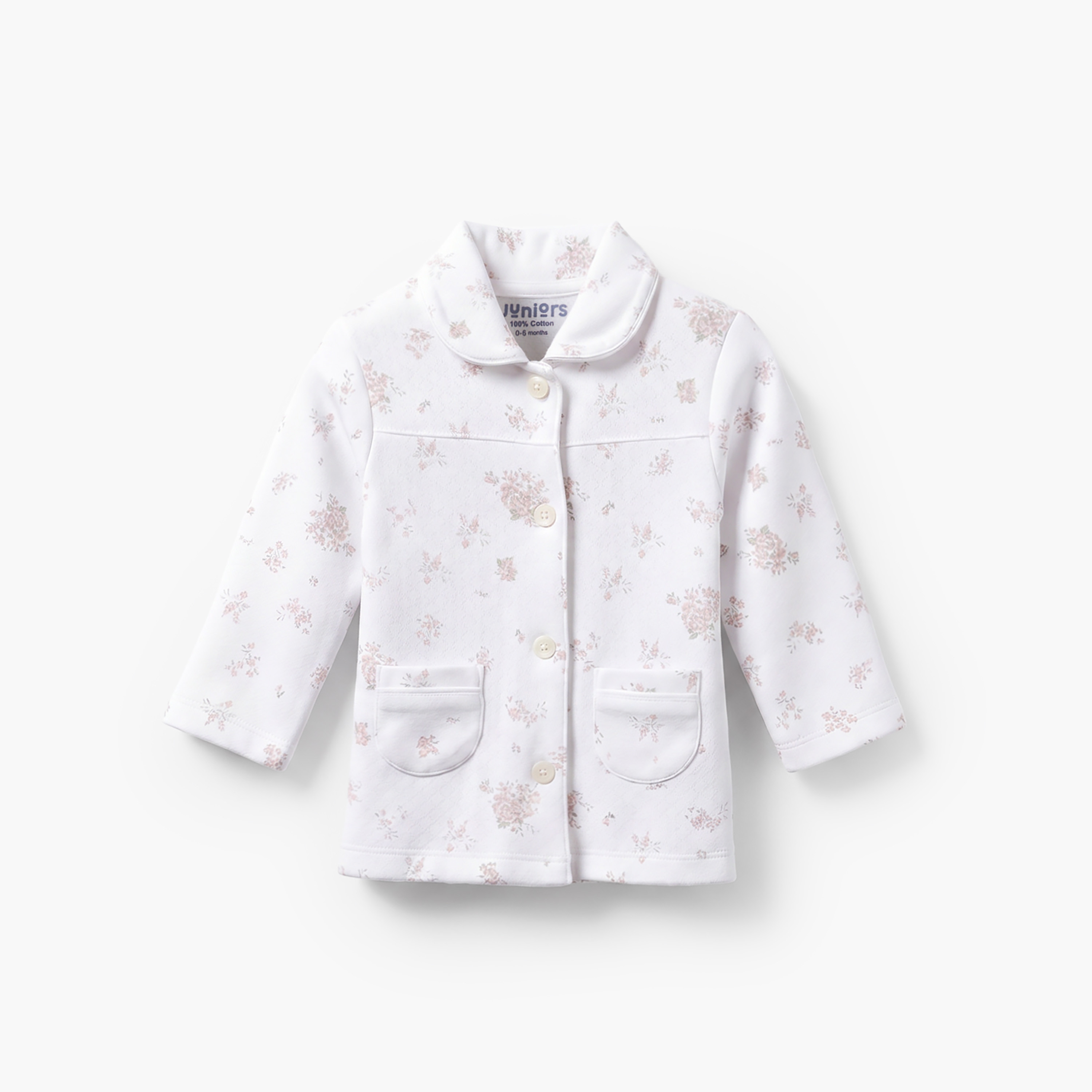 Juniors Cotton Collared Long Sleeve Pyjama Set with Floral Print-baby-girls-clothing-nightwear-pyjamasets-image-3