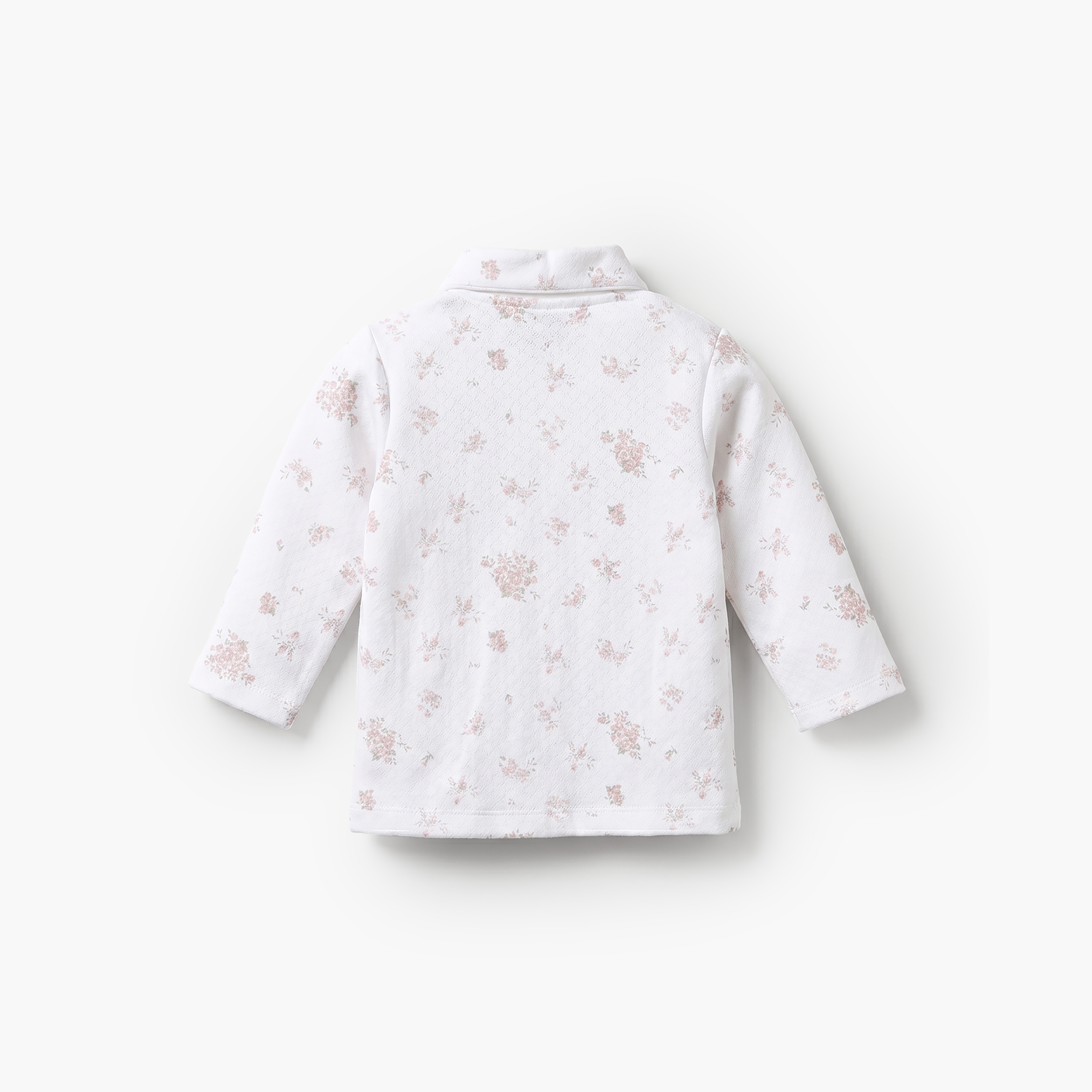 Juniors Cotton Collared Long Sleeve Pyjama Set with Floral Print-baby-girls-clothing-nightwear-pyjamasets-image-5