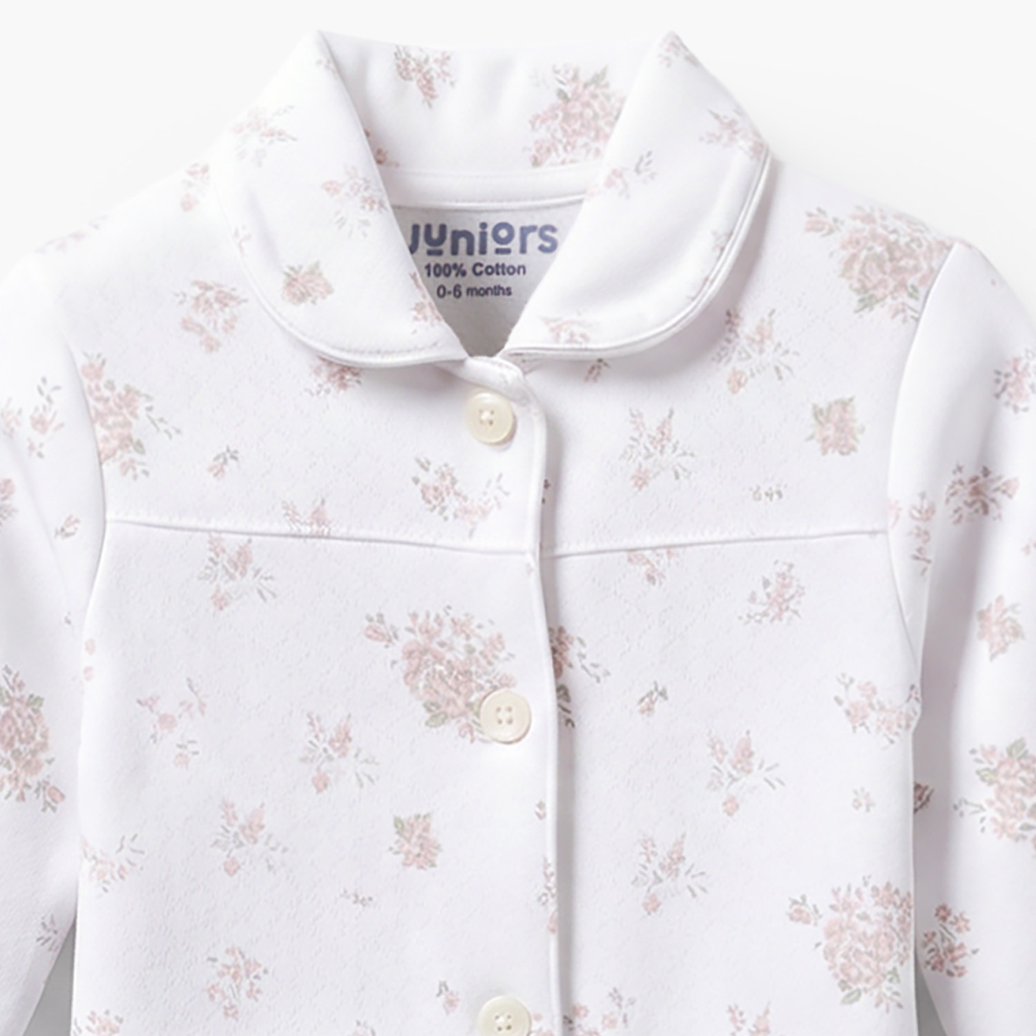 Juniors Cotton Collared Long Sleeve Pyjama Set with Floral Print-baby-girls-clothing-nightwear-pyjamasets-image-6