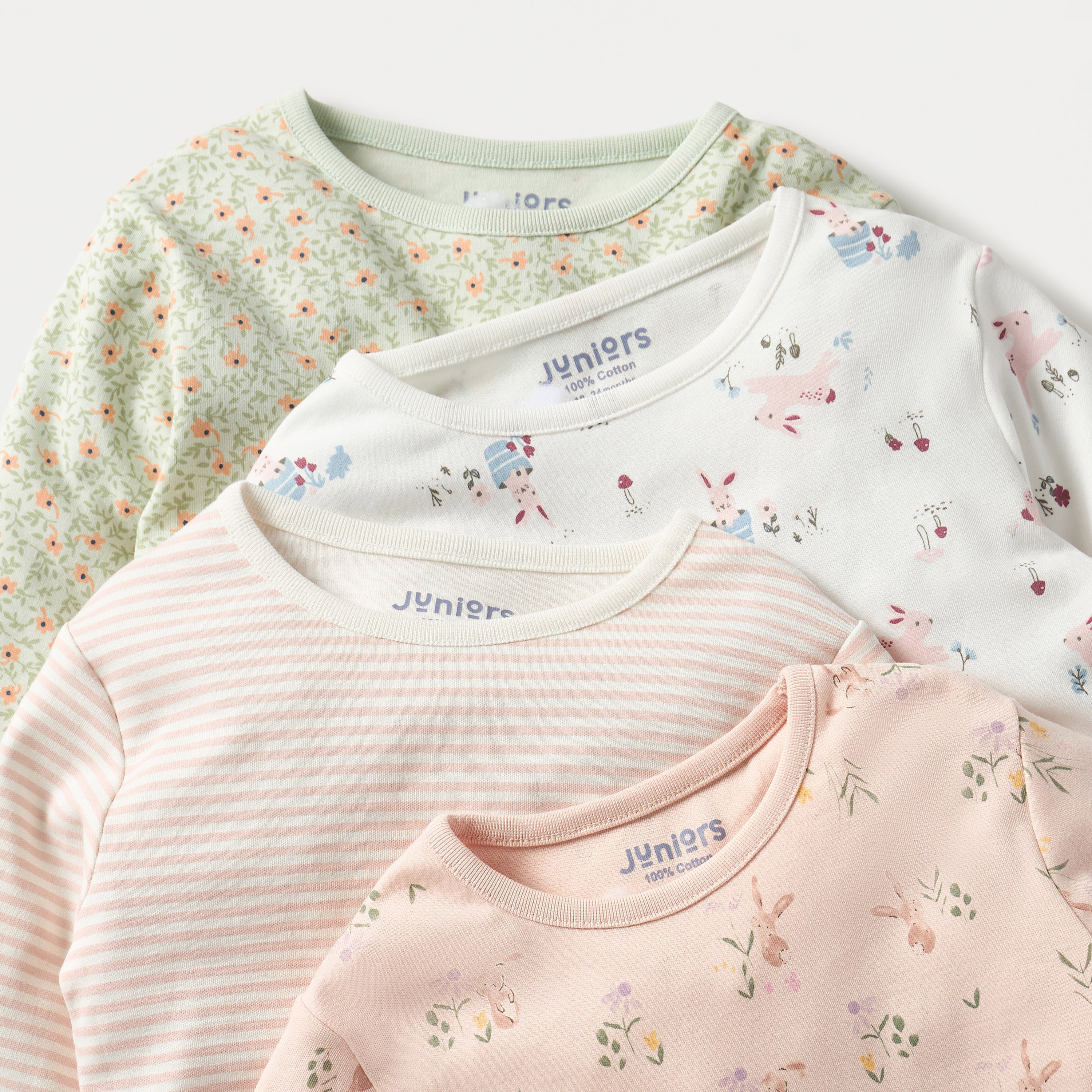 Juniors Printed T-shirts and Pyjamas - Set of 4-baby-girls-clothing-nightwear-pyjamasets-image-6