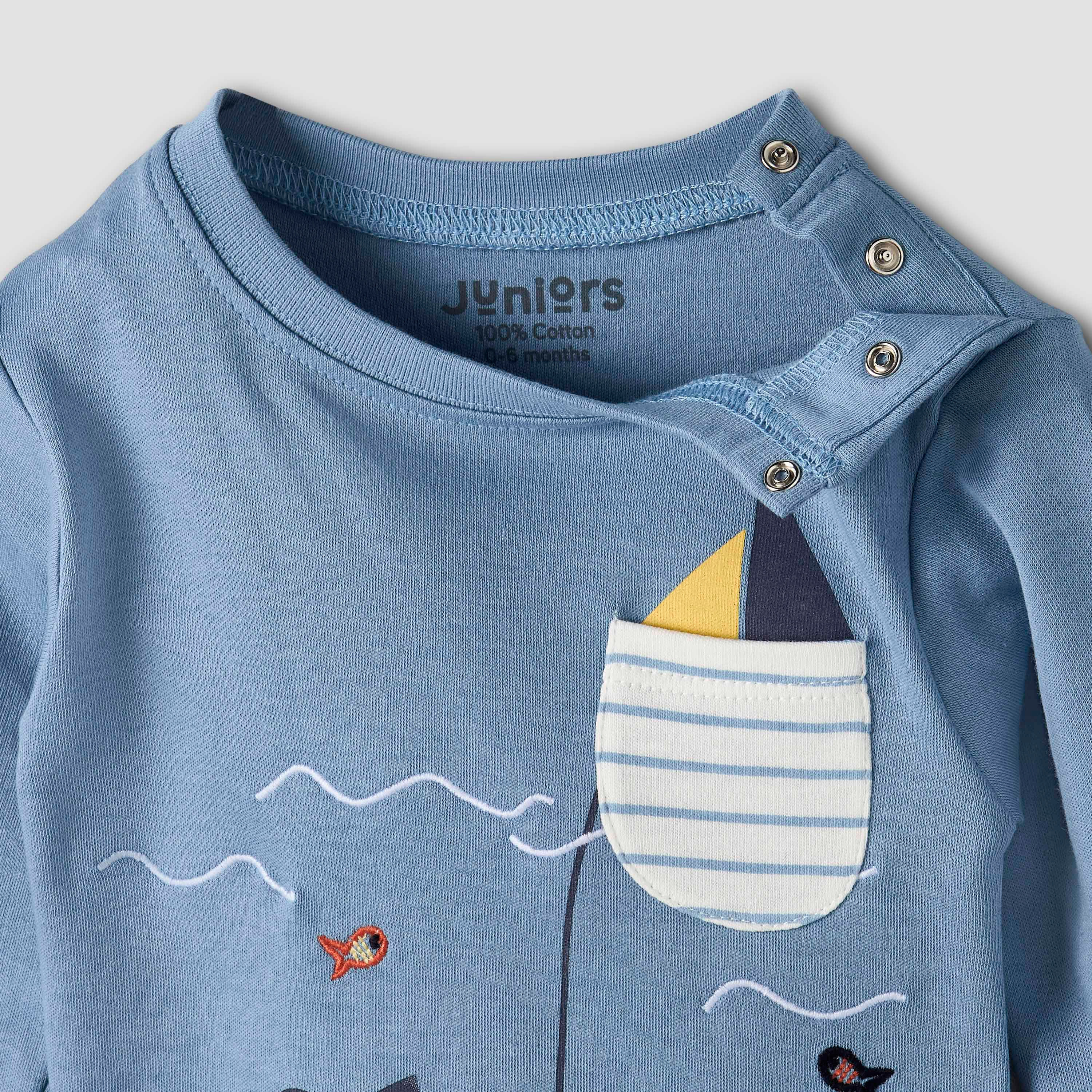 طقم بيجاما قطن مطرز بأكمام طويلة من جونيورز-baby-boys-clothing-nightwear-pyjamasets-image-7