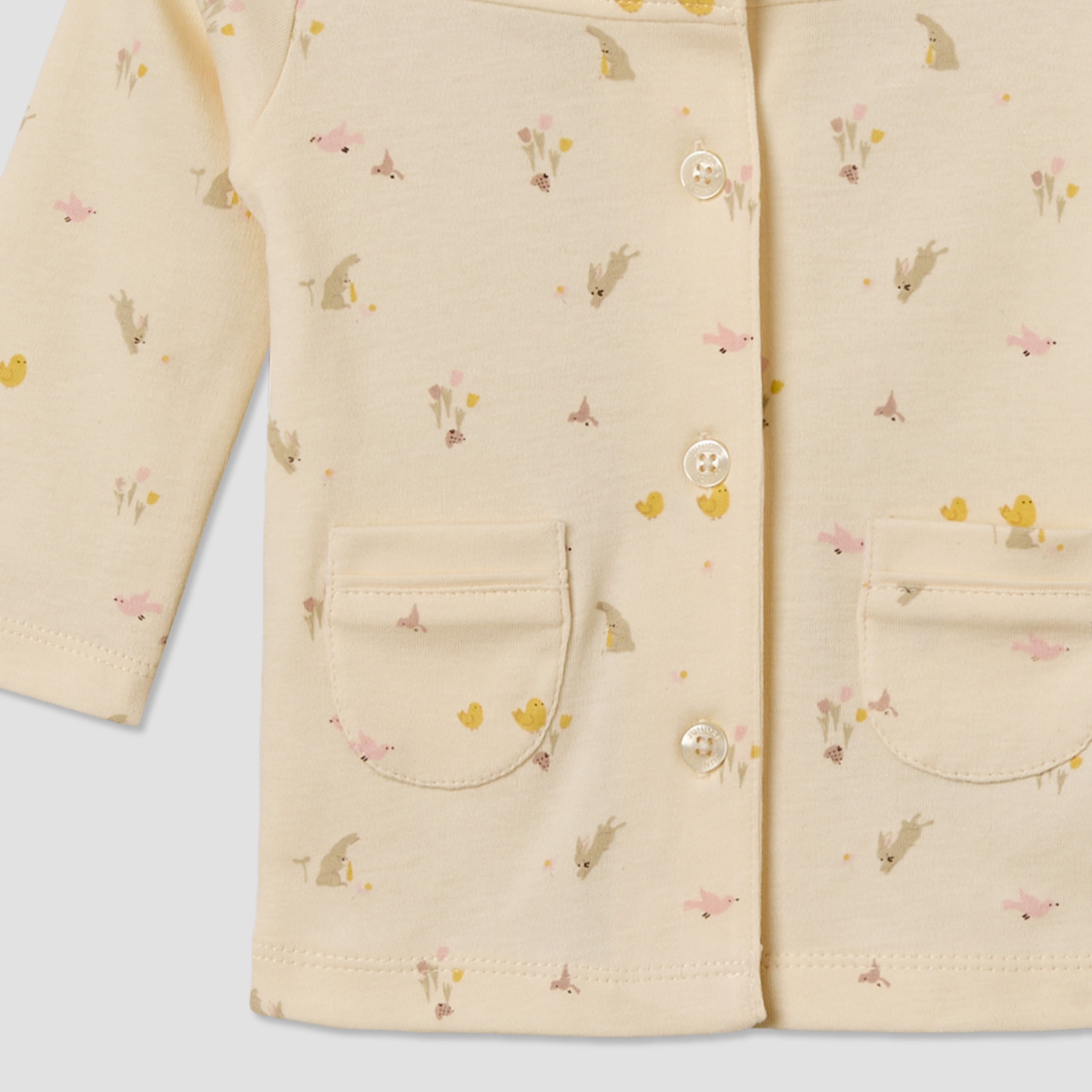 Juniors Cotton Collared Long Sleeves Pyjama Set with Bunny Print-baby-girls-clothing-nightwear-pyjamasets-image-6
