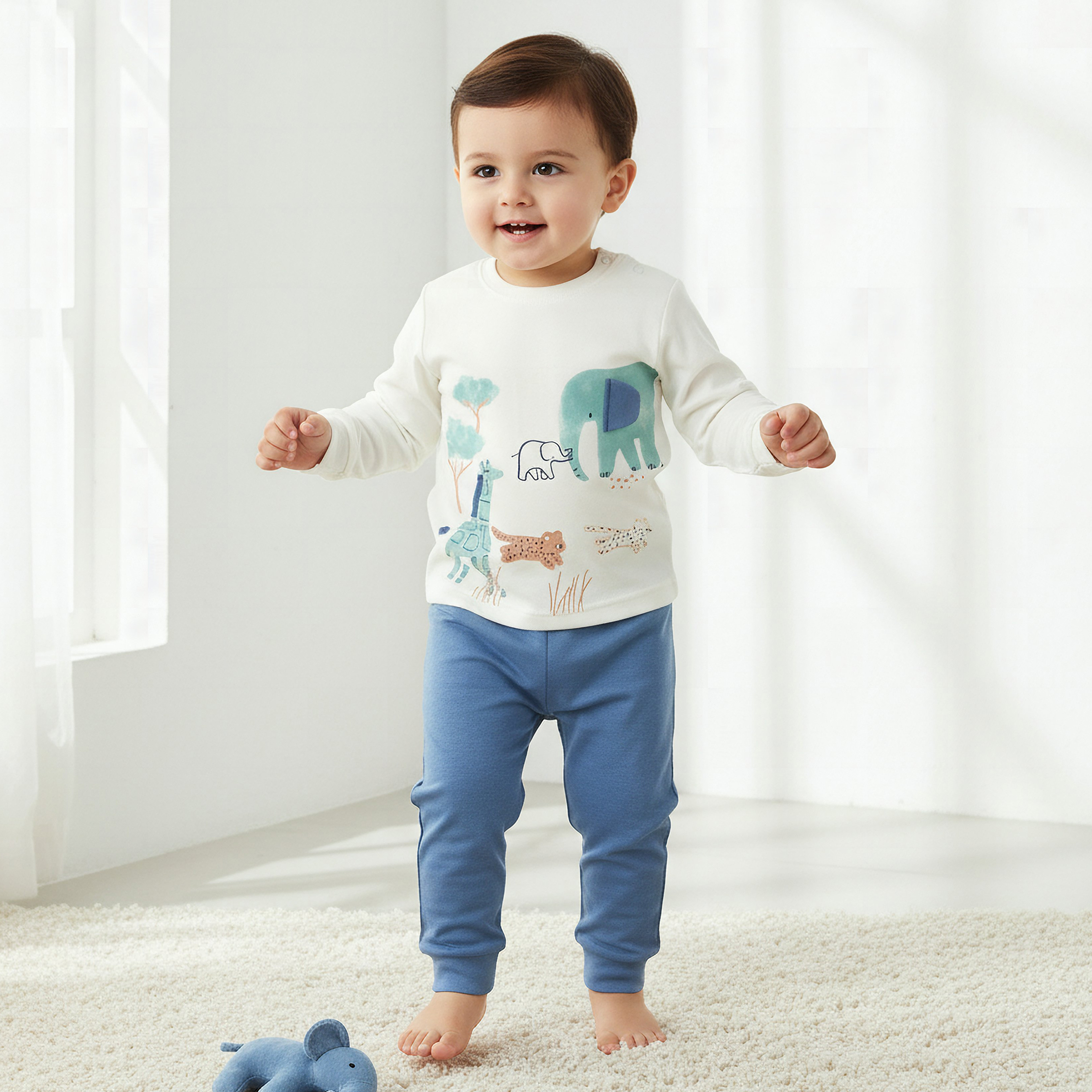 Juniors Pyjama Set with Duck Print - Cotton - Long Sleeves - Collar-baby-girls-clothing-nightwear-pyjamasets-image-2