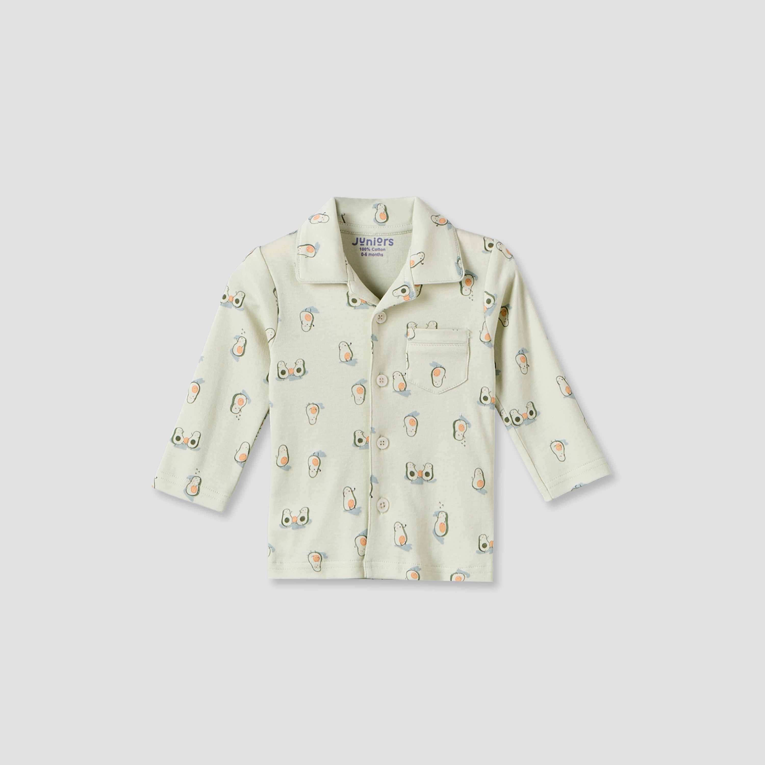 طقم بيجاما قطن بياقة عادية وأكمام طويلة وطبعات أفوكادو من جونيورز-baby-boys-clothing-nightwear-pyjamasets-image-3