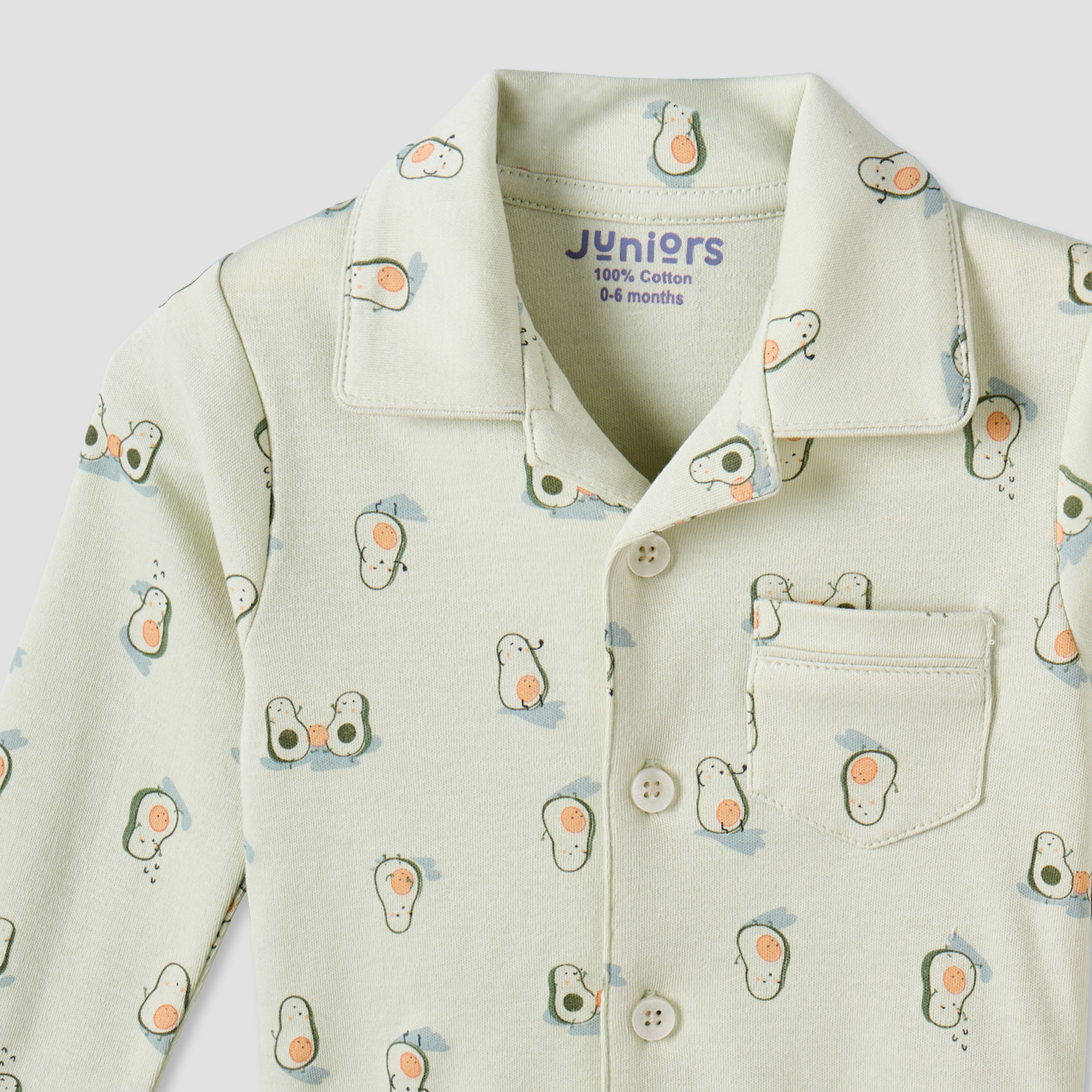 طقم بيجاما قطن بياقة عادية وأكمام طويلة وطبعات أفوكادو من جونيورز-baby-boys-clothing-nightwear-pyjamasets-image-7