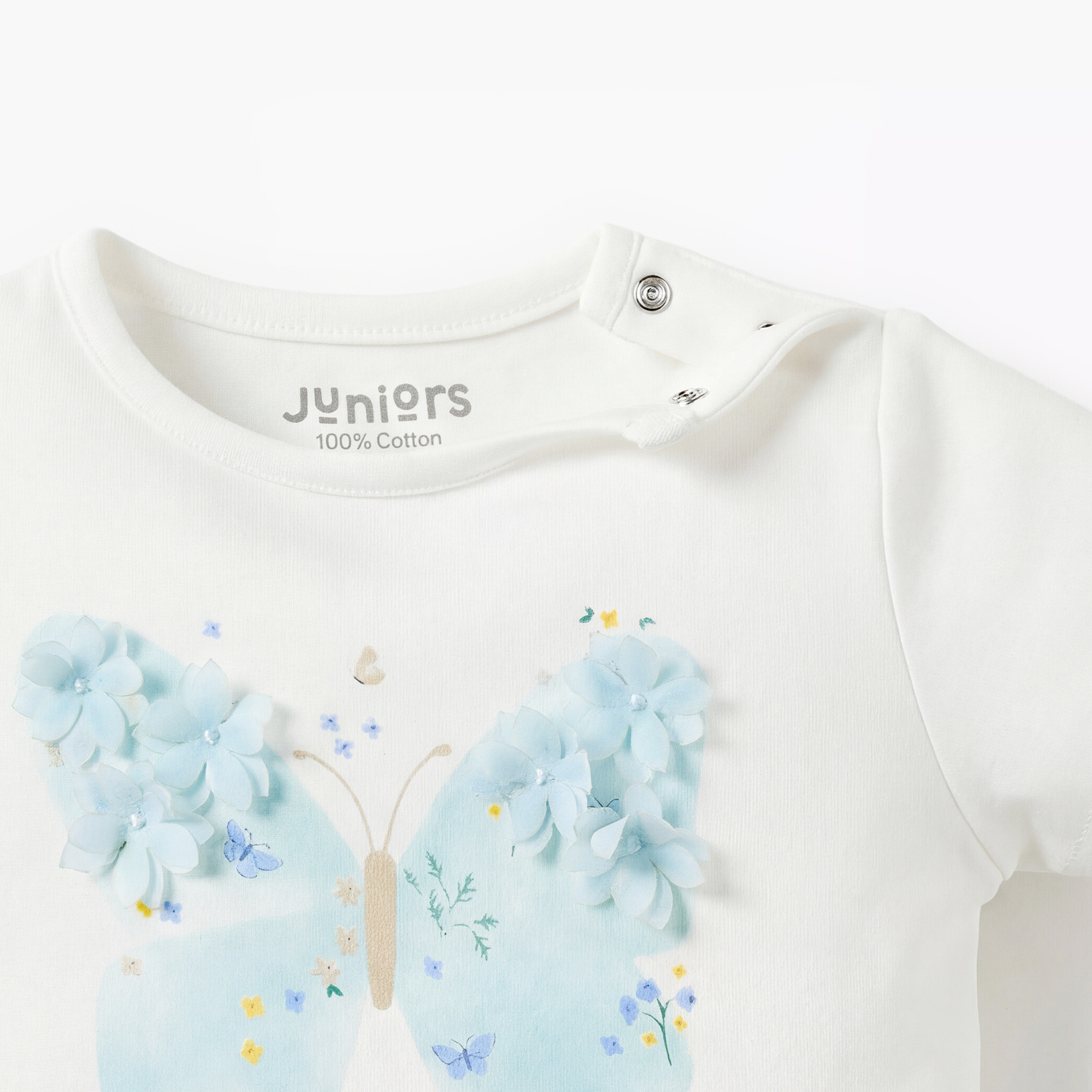 Juniors Cotton Long Sleeves Pyjama Set with Floral Applique Detail-baby-girls-clothing-nightwear-pyjamasets-image-5