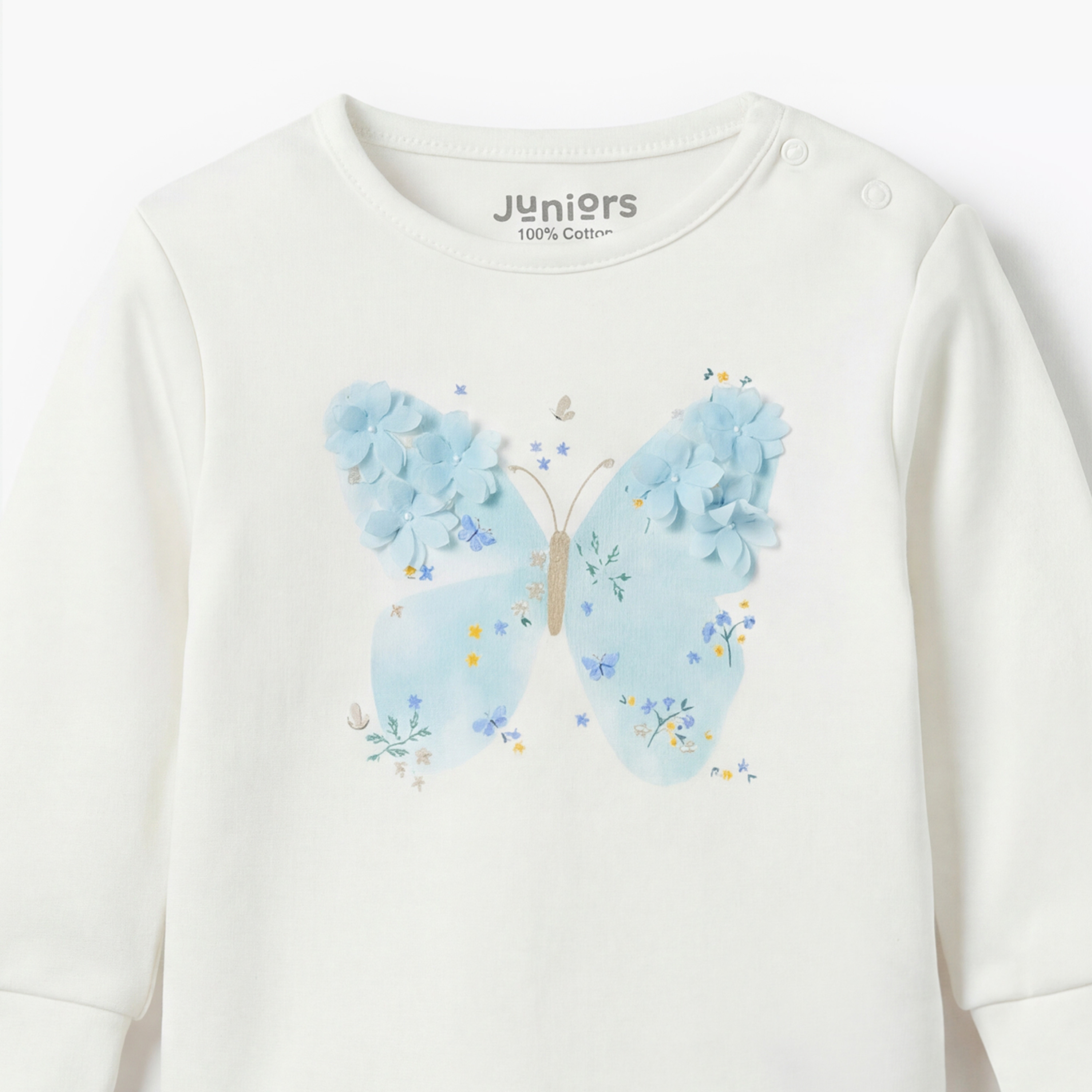 Juniors Cotton Long Sleeves Pyjama Set with Floral Applique Detail-baby-girls-clothing-nightwear-pyjamasets-image-6