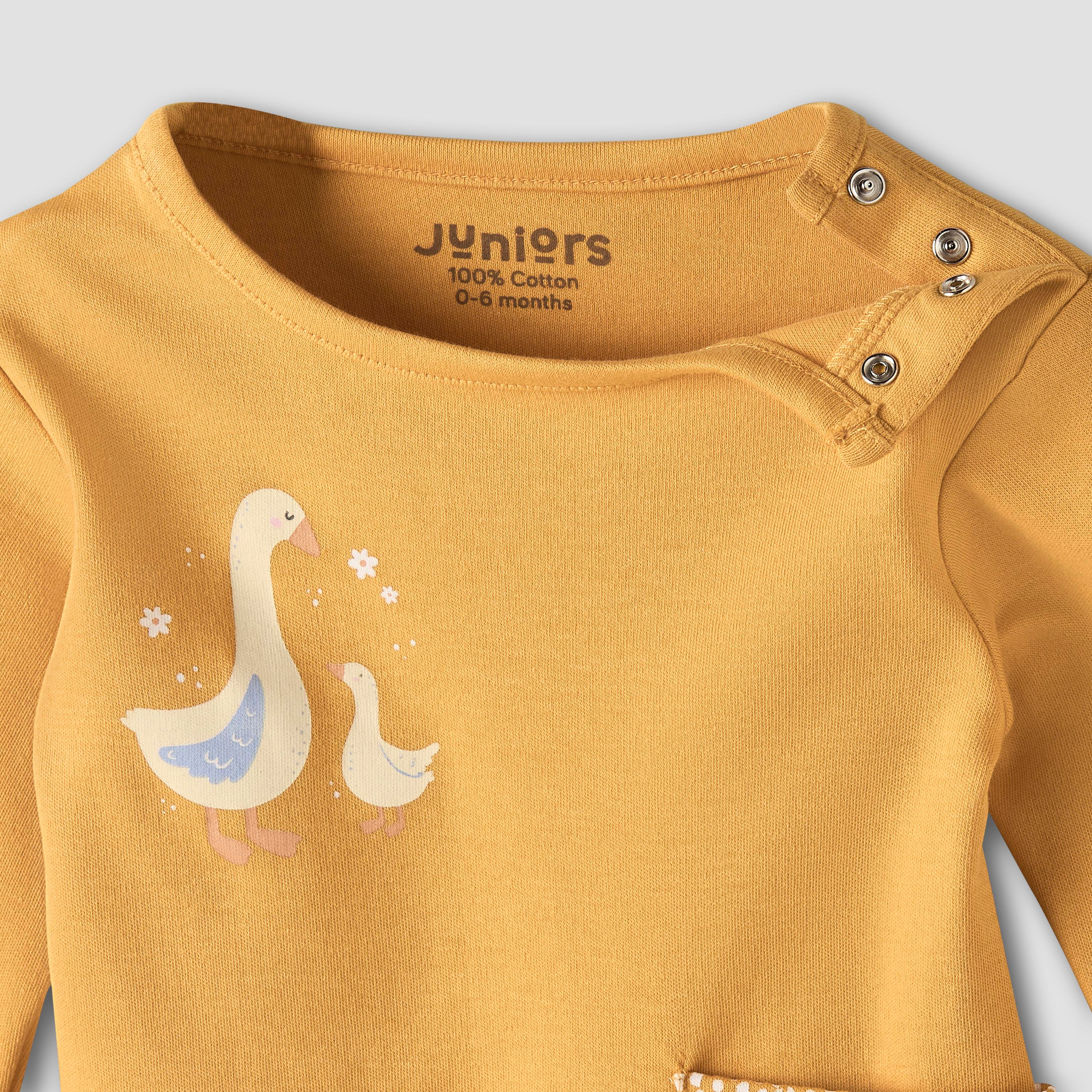 Juniors Cotton Round Neck Long Sleeves Pyjama Set with Duck Print-baby-girls-clothing-nightwear-pyjamasets-image-7