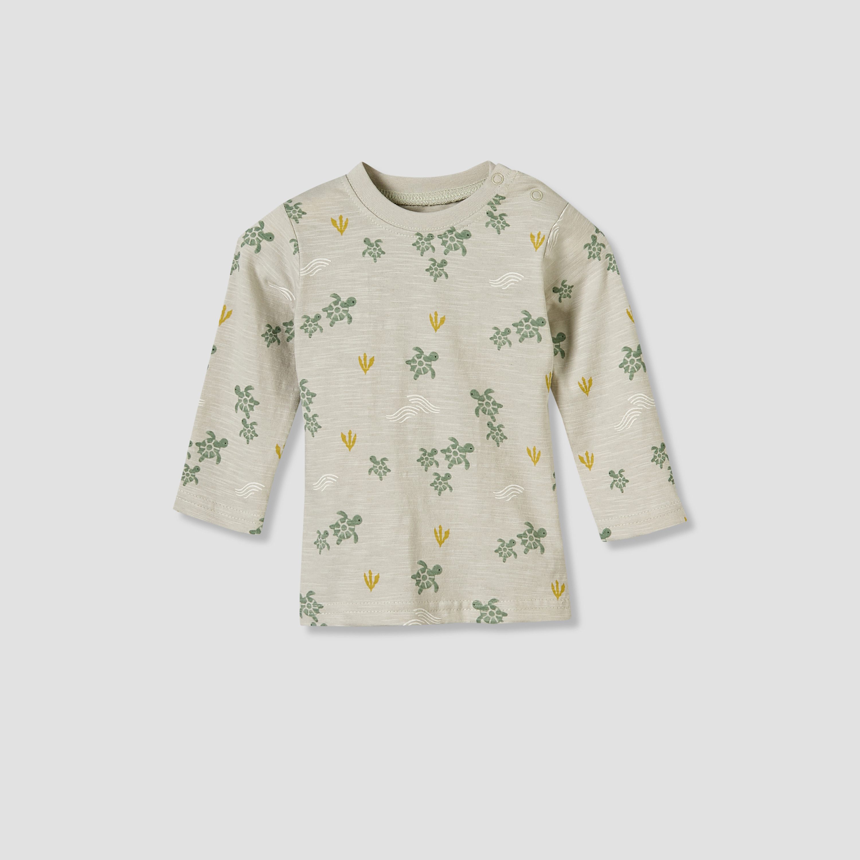 Juniors Cotton Round Neck Long Sleeves Pyjama Set with Turtle Print-baby-boys-clothing-nightwear-pyjamasets-image-3