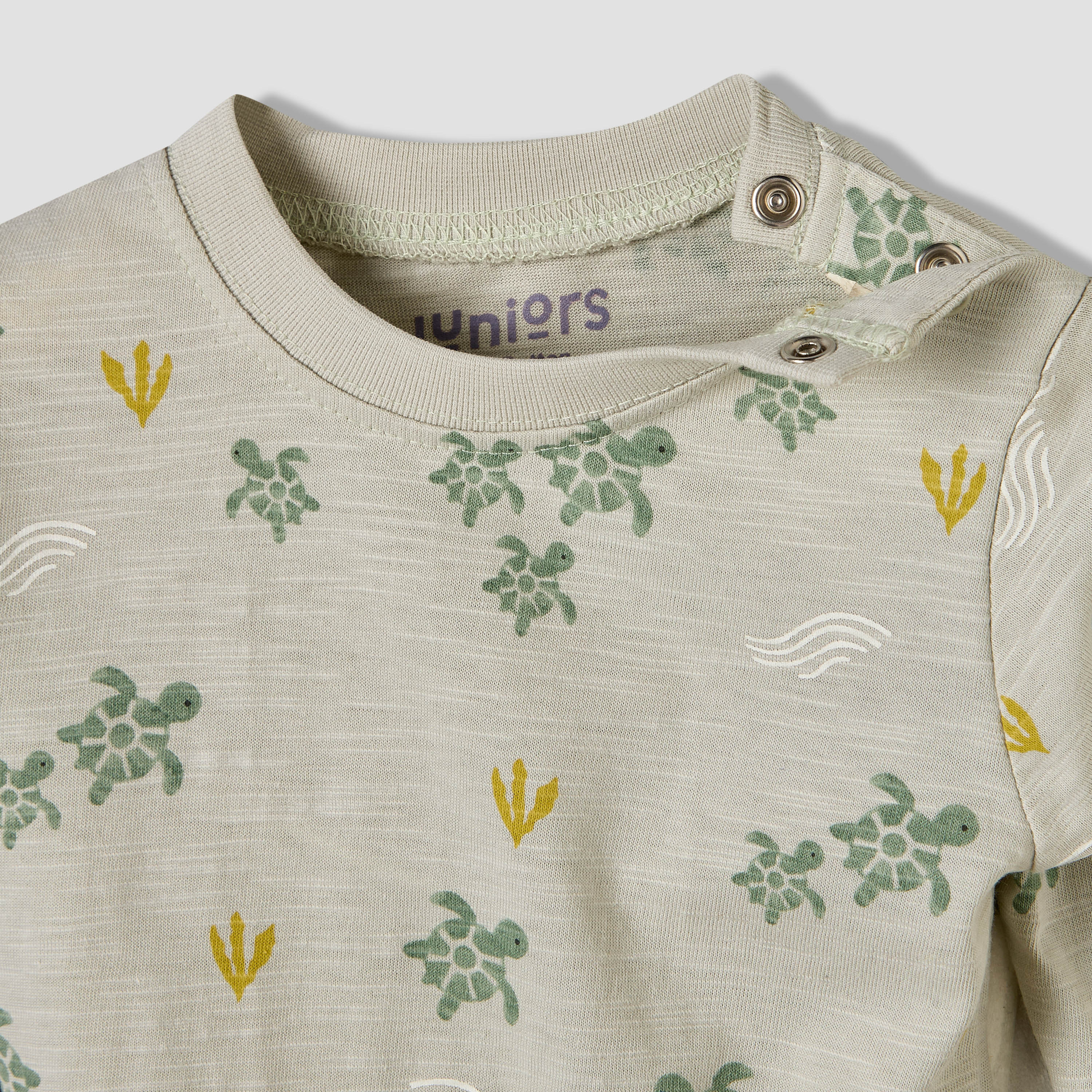 Juniors Cotton Round Neck Long Sleeves Pyjama Set with Turtle Print-baby-boys-clothing-nightwear-pyjamasets-image-7