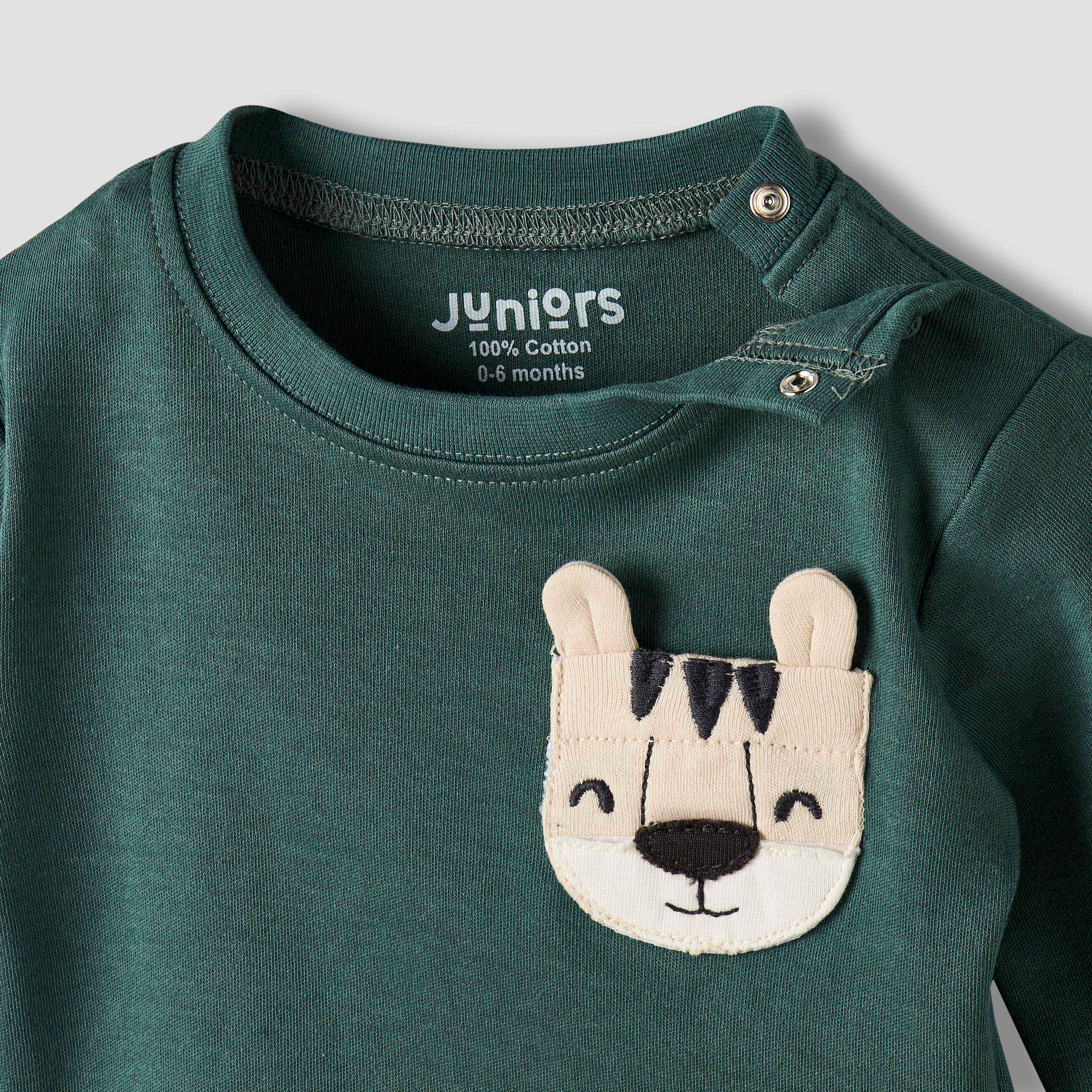Juniors Cotton Long Sleeves Pyjama Set with Tiger Applique-baby-boys-clothing-nightwear-pyjamasets-image-7