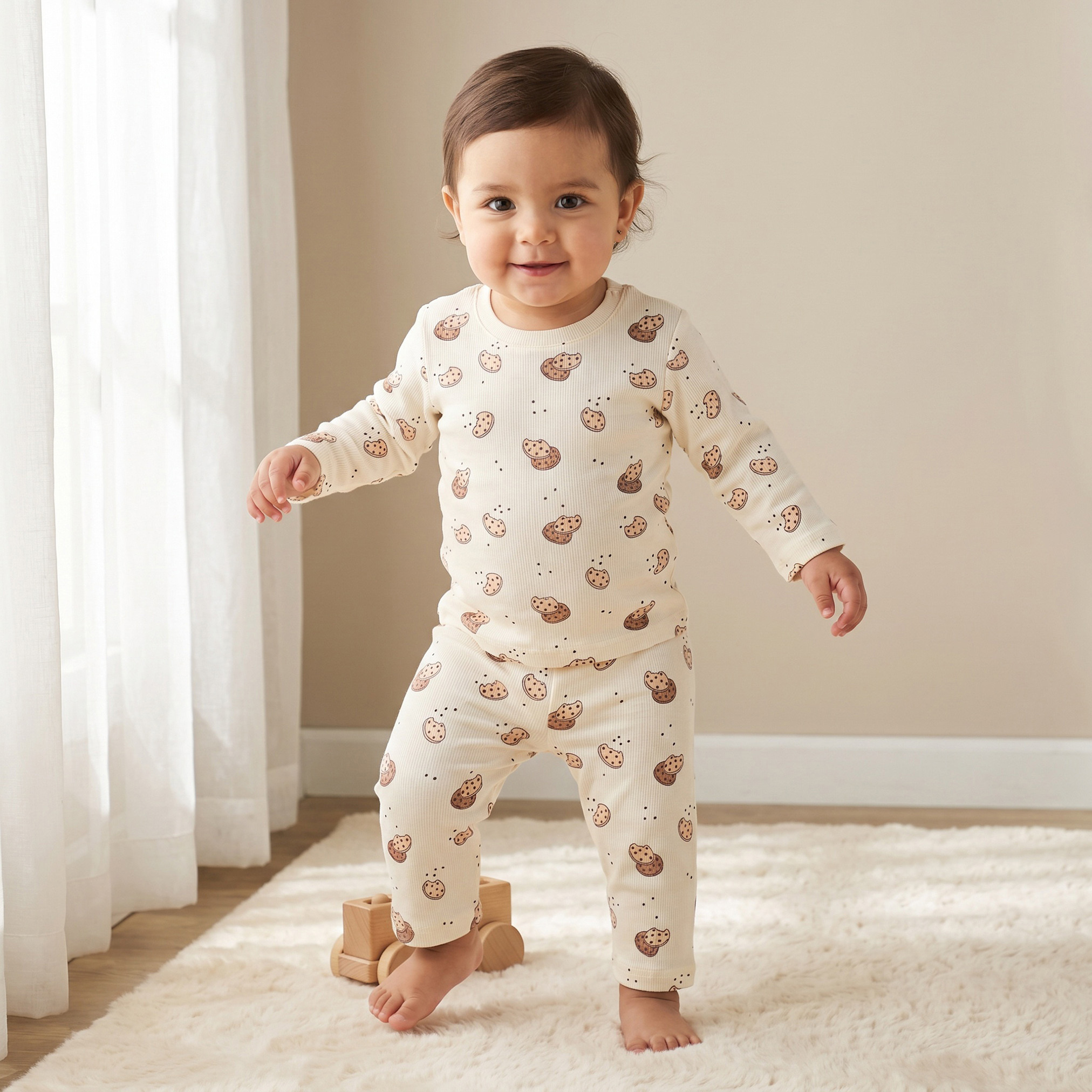Juniors Cotton Crew Neck Long Sleeves Pyjama Set with Cookie Print-baby-boys-clothing-nightwear-pyjamasets-image-1