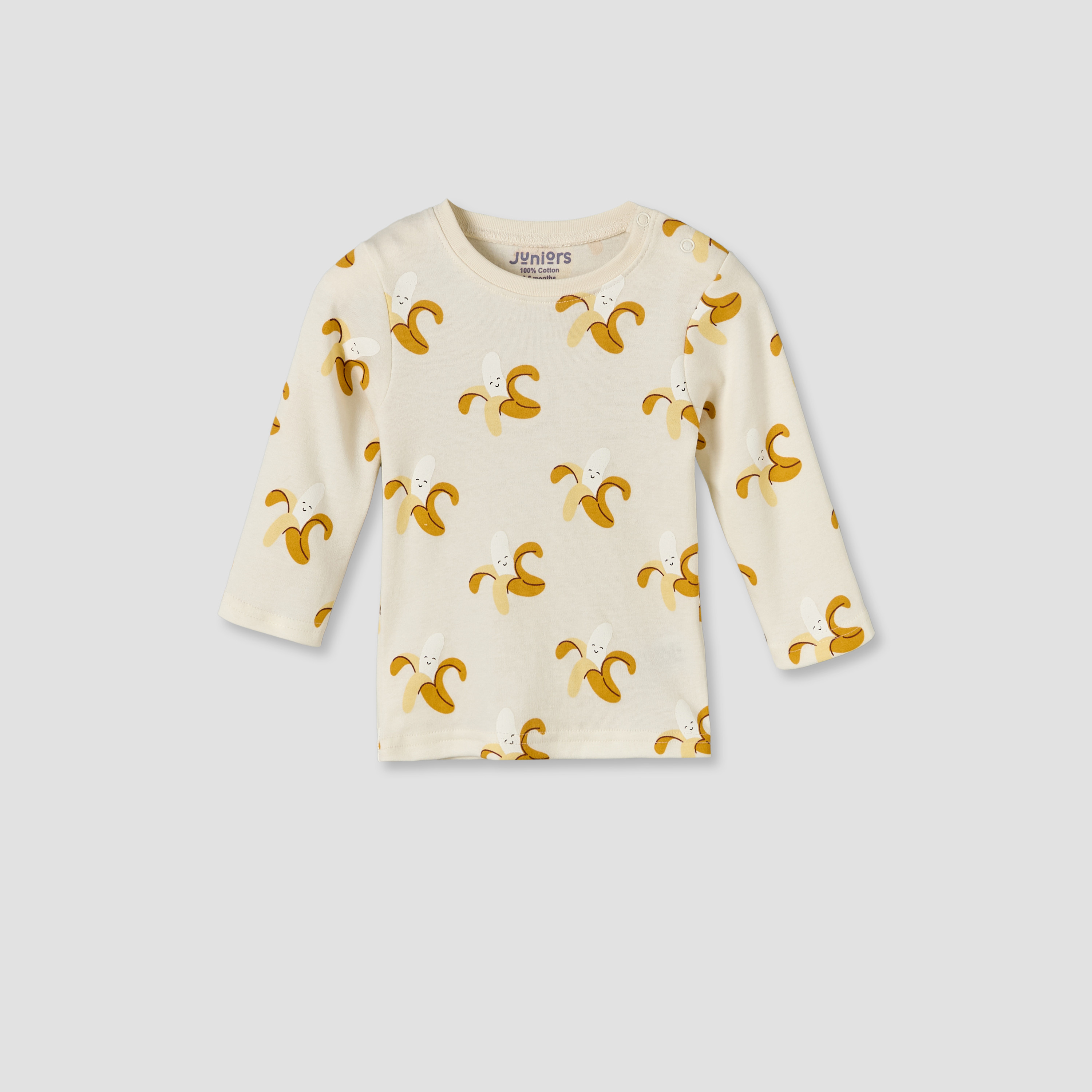 Juniors Cotton Round Neck Long Sleeves Pyjama Set with Banana Print-baby-boys-clothing-nightwear-pyjamasets-image-3