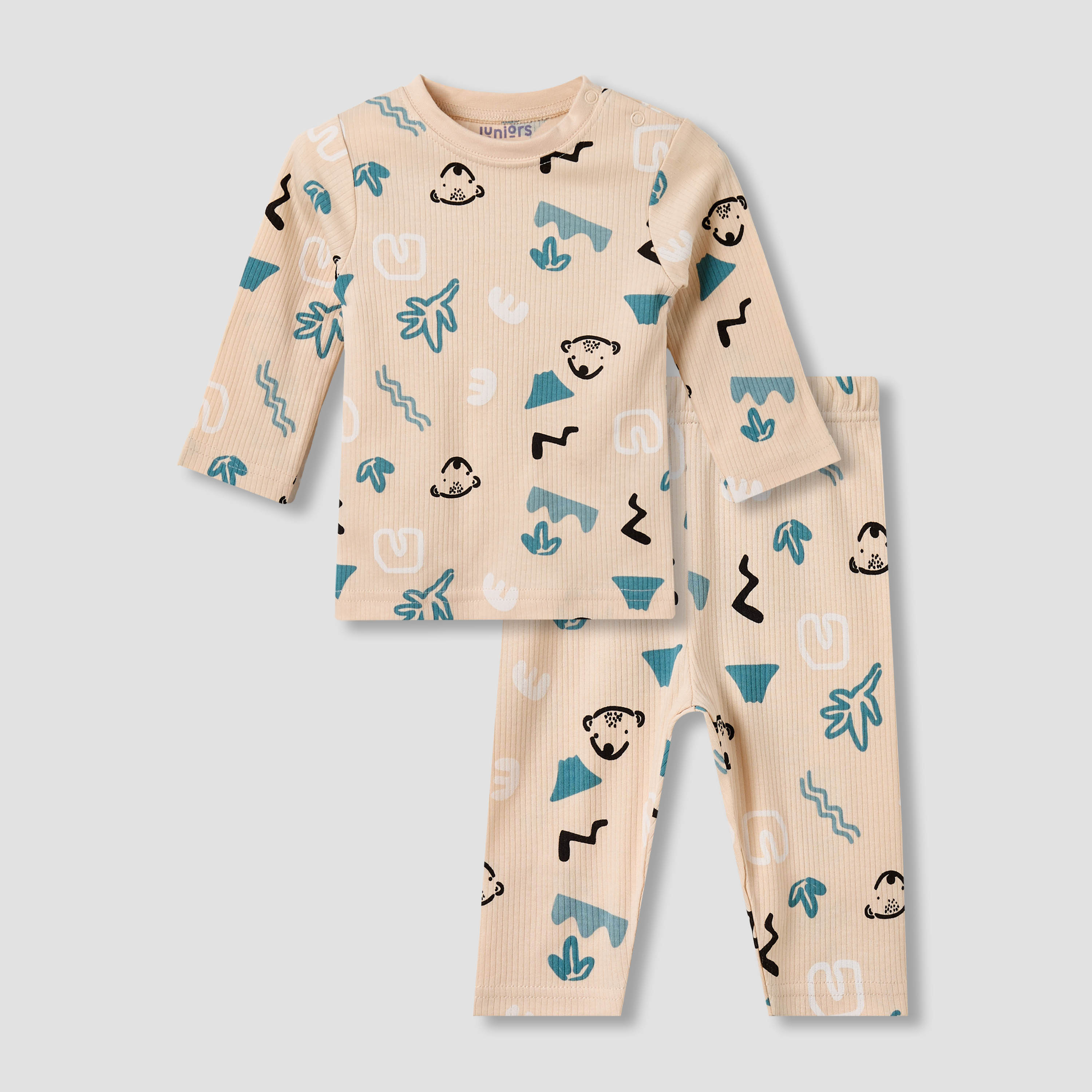 Juniors Cotton Round Neck Long Sleeves Pyjama Set with Fun Print-promo_babyshop_Buy3for79_QAT130126-image-2