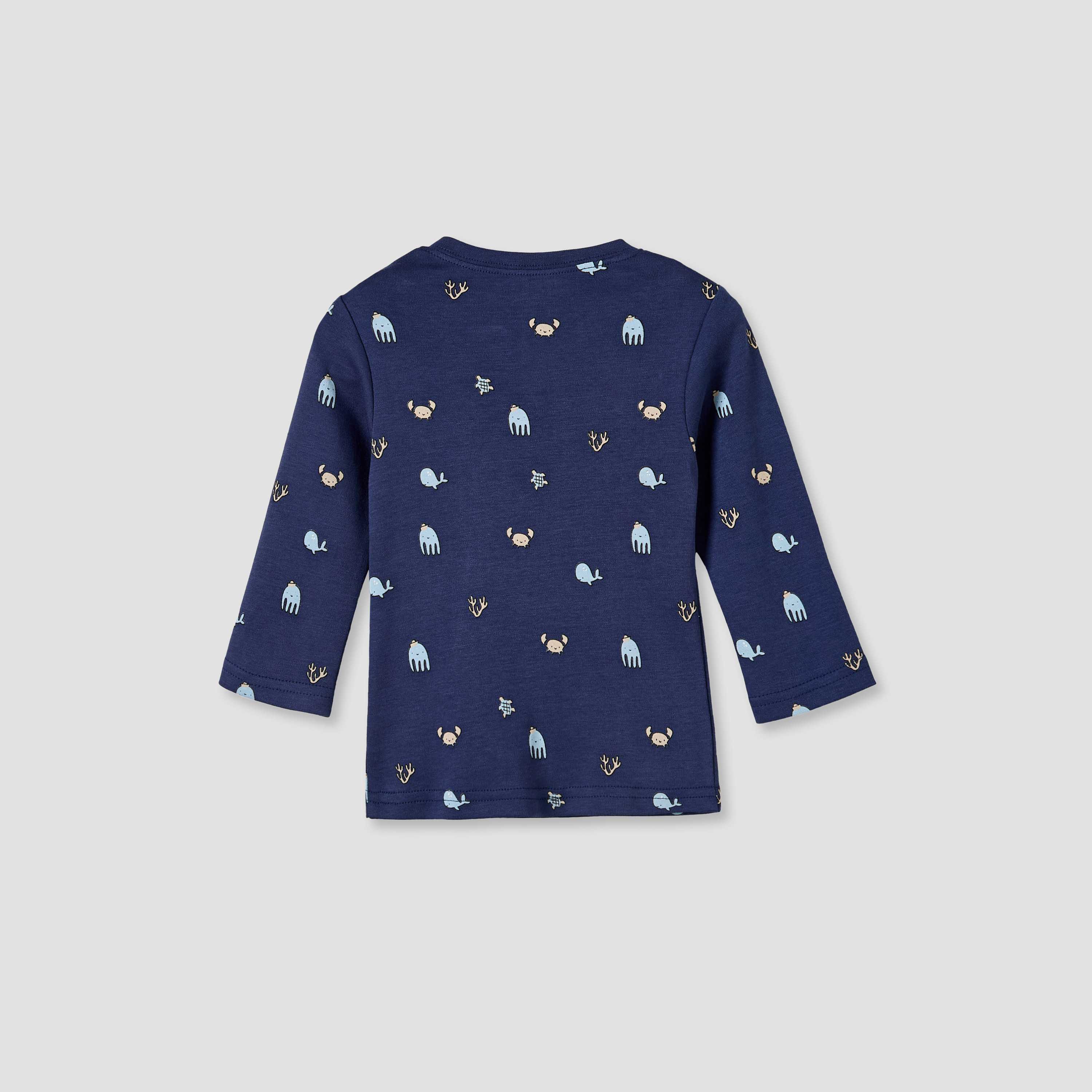 Juniors Cotton Round Neck Long Sleeves Pyjama Set with Underwater Print-baby-boys-clothing-nightwear-pyjamasets-image-5
