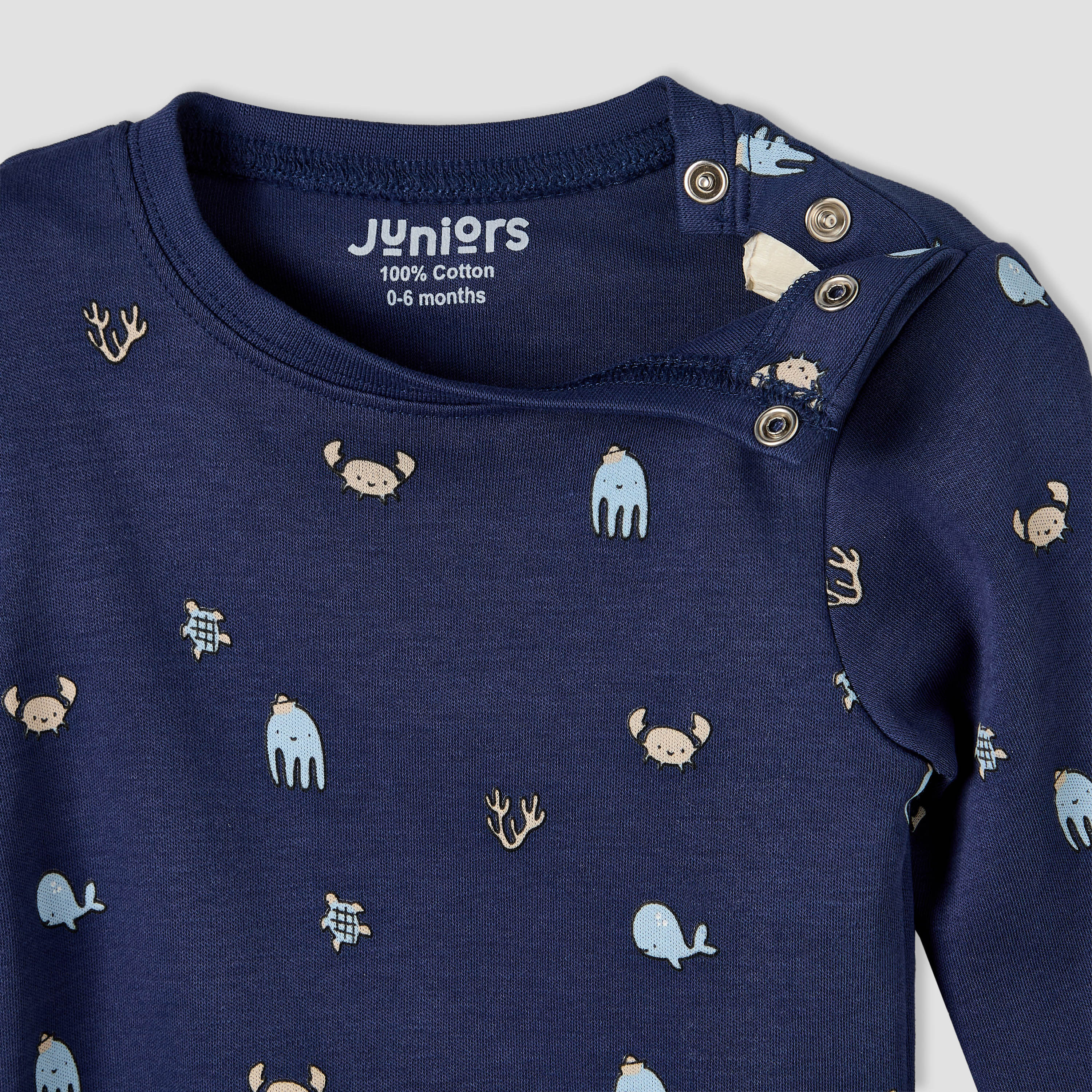Juniors Cotton Round Neck Long Sleeves Pyjama Set with Underwater Print-baby-boys-clothing-nightwear-pyjamasets-image-7