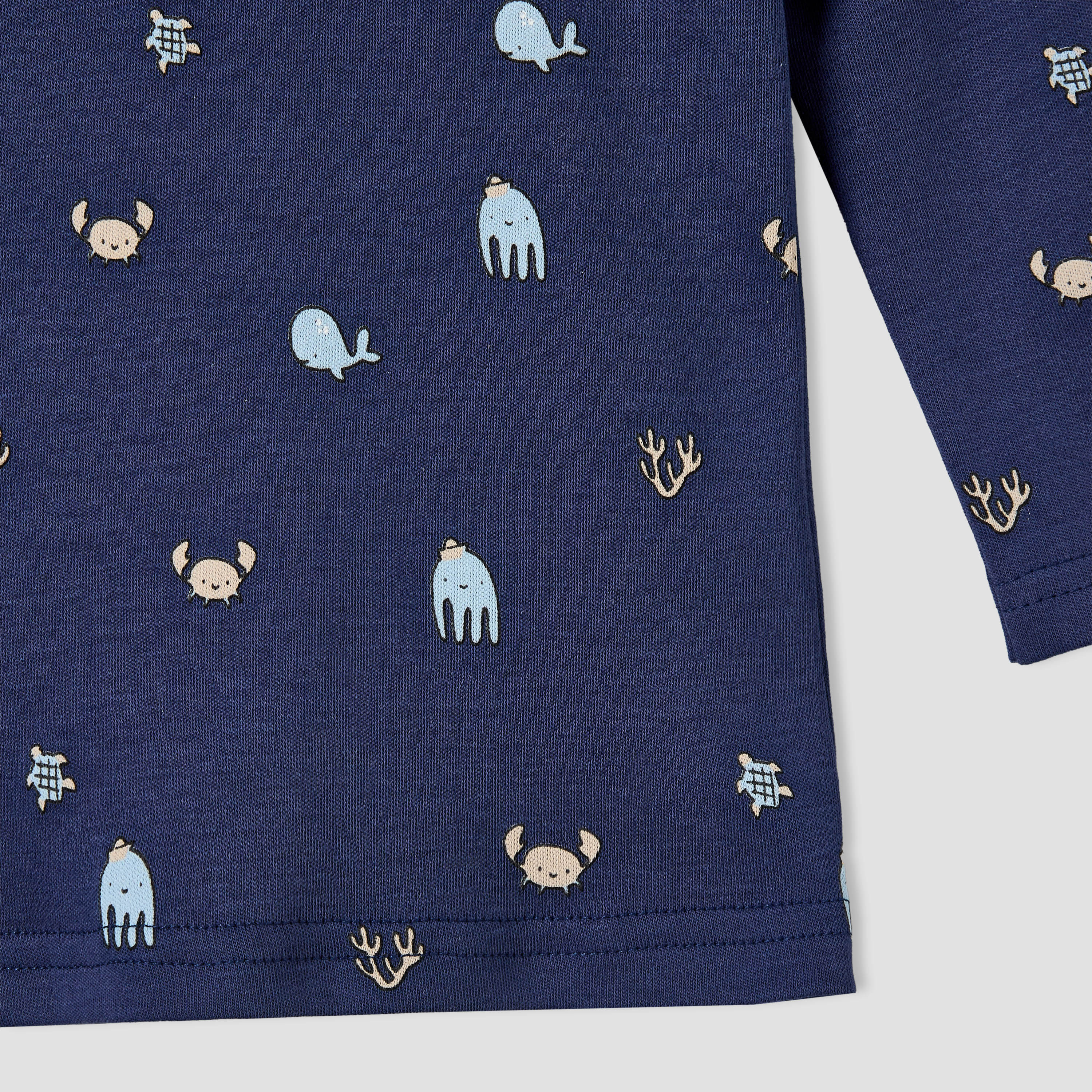 Juniors Cotton Round Neck Long Sleeves Pyjama Set with Underwater Print-baby-boys-clothing-nightwear-pyjamasets-image-8