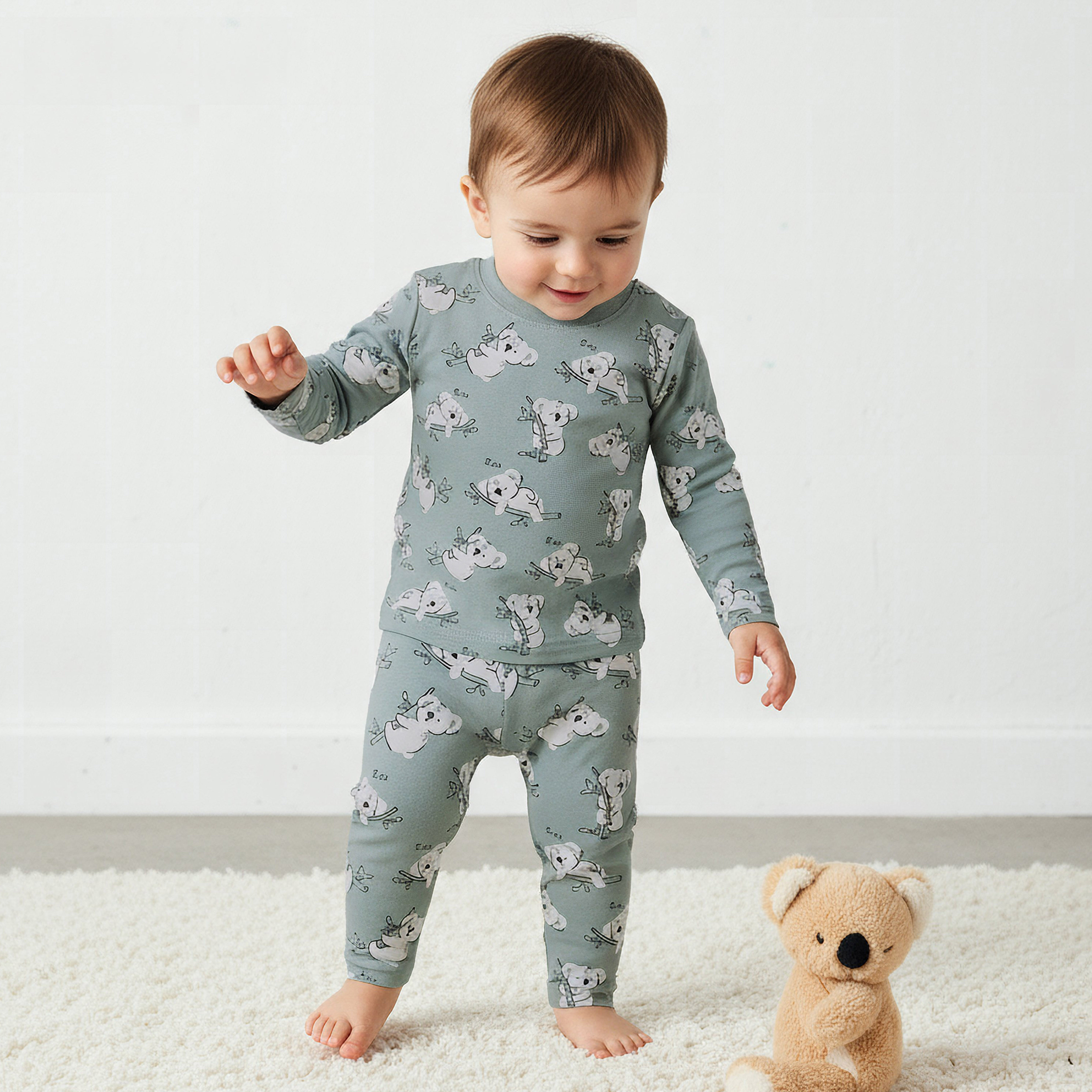 Juniors Cotton Crew Neck Long Sleeves Pyjama Set with Animal Print-baby-girls-clothing-nightwear-pyjamasets-image-2