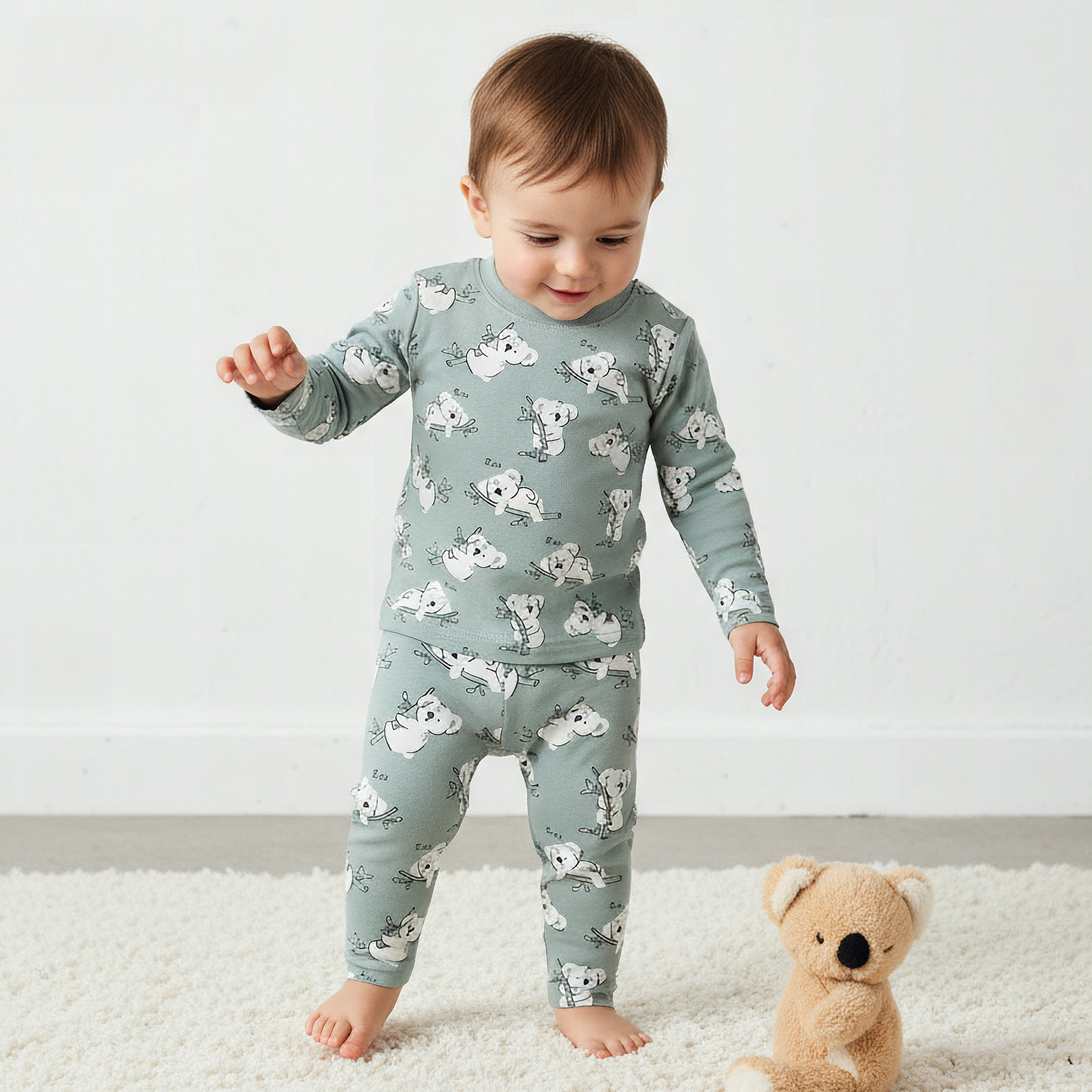 Juniors Cotton Crew Neck Long Sleeves Pyjama Set with Animal Print-baby-girls-clothing-nightwear-pyjamasets-image-1
