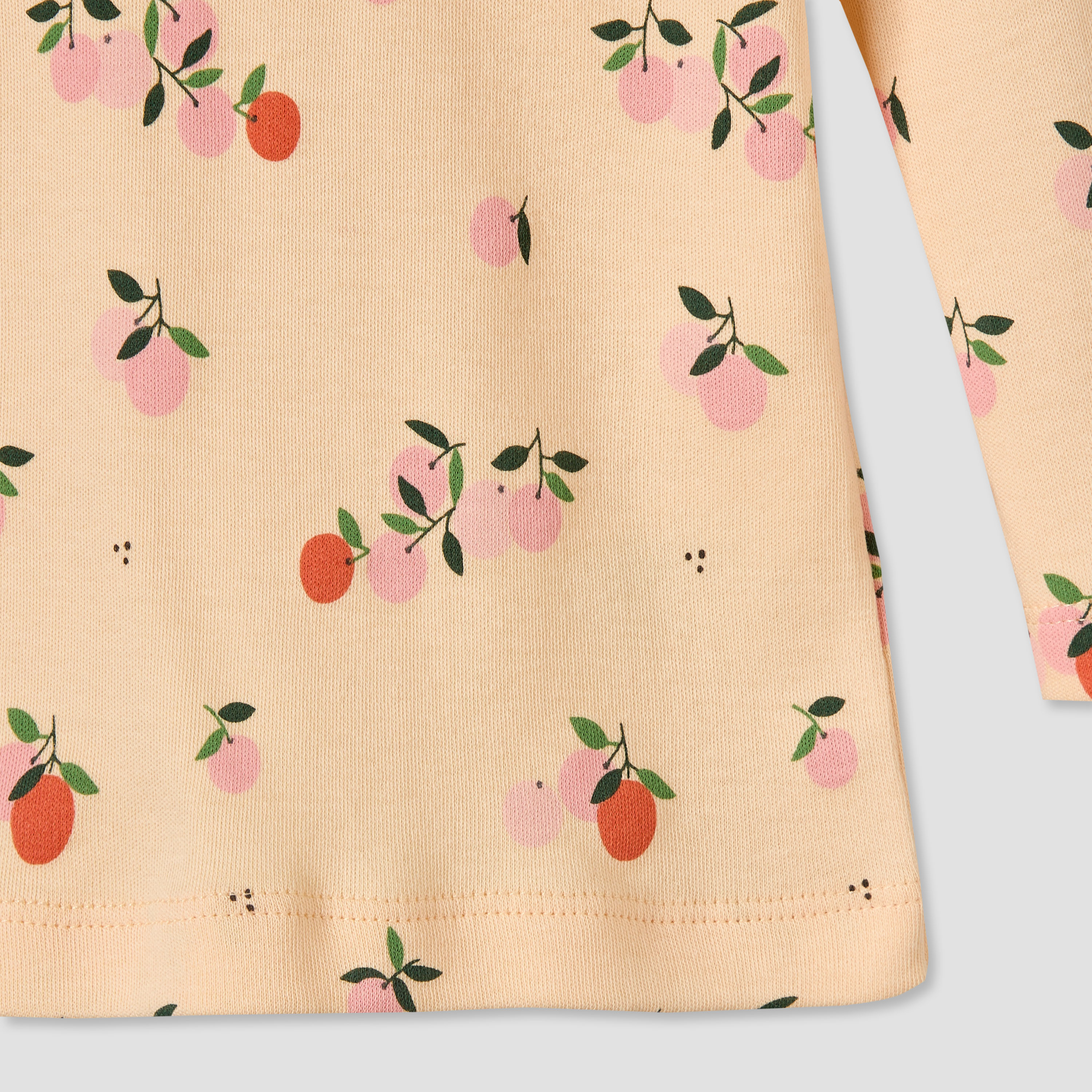 Juniors Cotton Round Neck Long Sleeves Pyjama Set with Orange Print-baby-girls-clothing-nightwear-pyjamasets-image-8