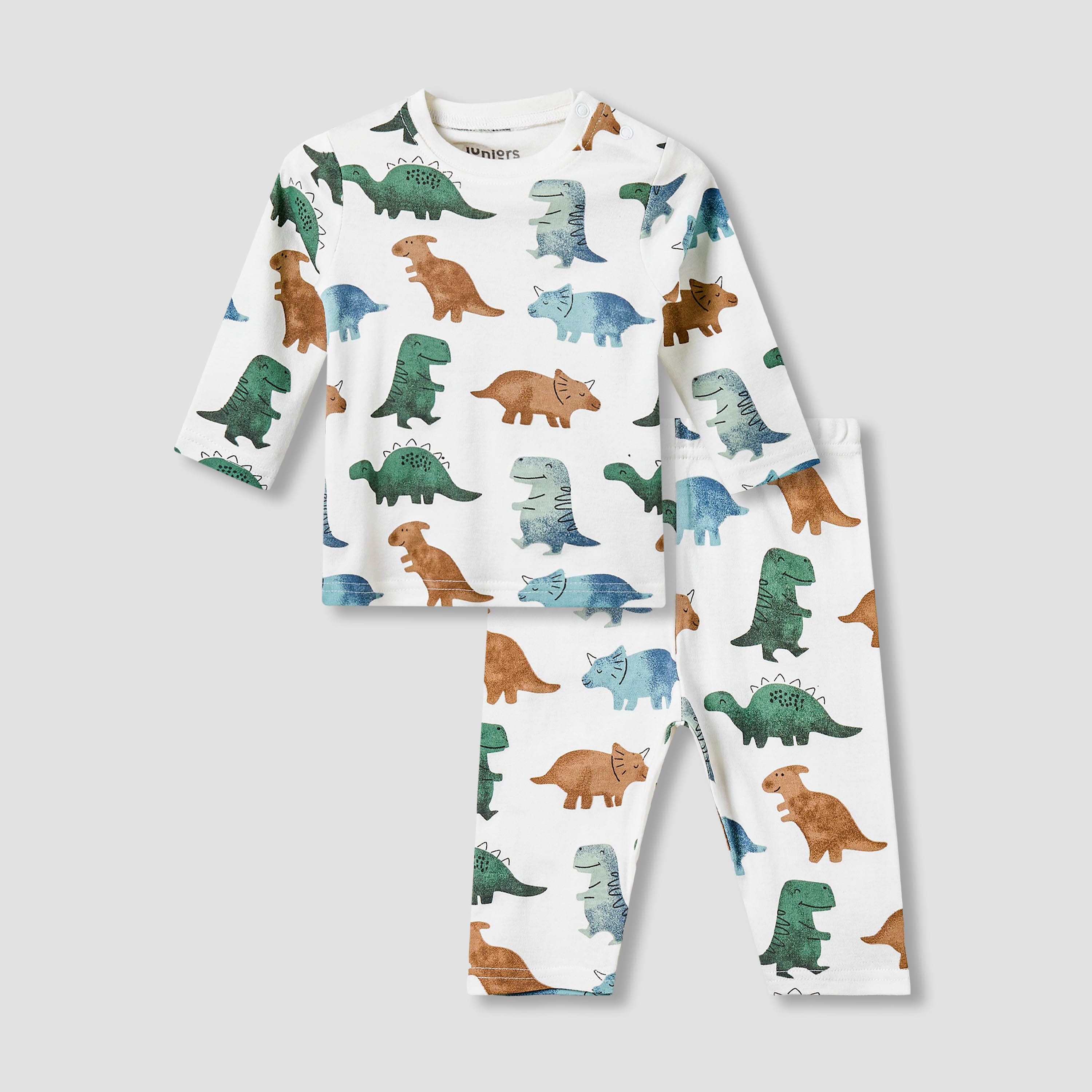 Juniors All-Over Dinosaur Print Long Sleeve T-shirt and Elasticated Pyjama Set-promo_babyshop_Buy3for79_BAH130126-image-2
