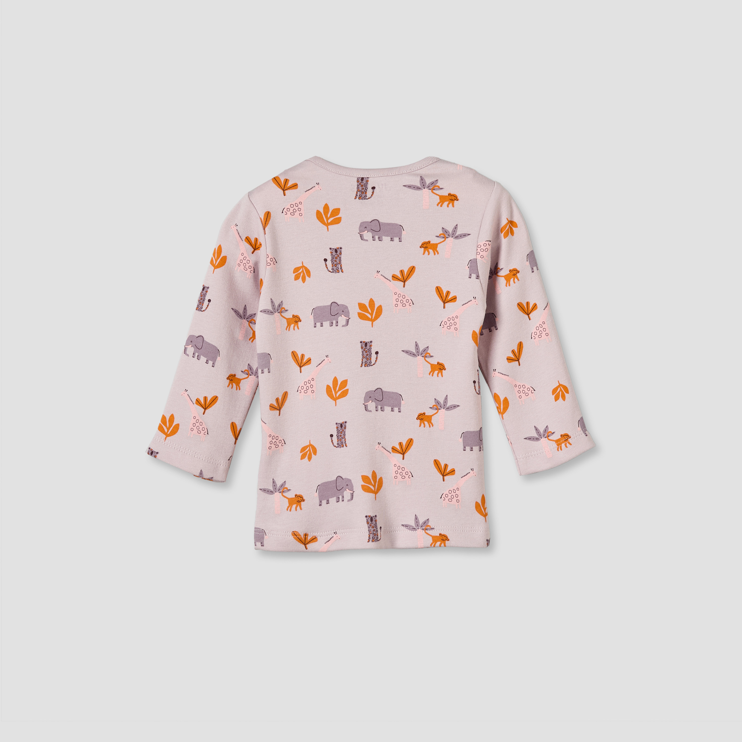 Juniors Cotton Round Neck Long Sleeves Pyjama Set with Safari Print-baby-girls-clothing-nightwear-pyjamasets-image-5