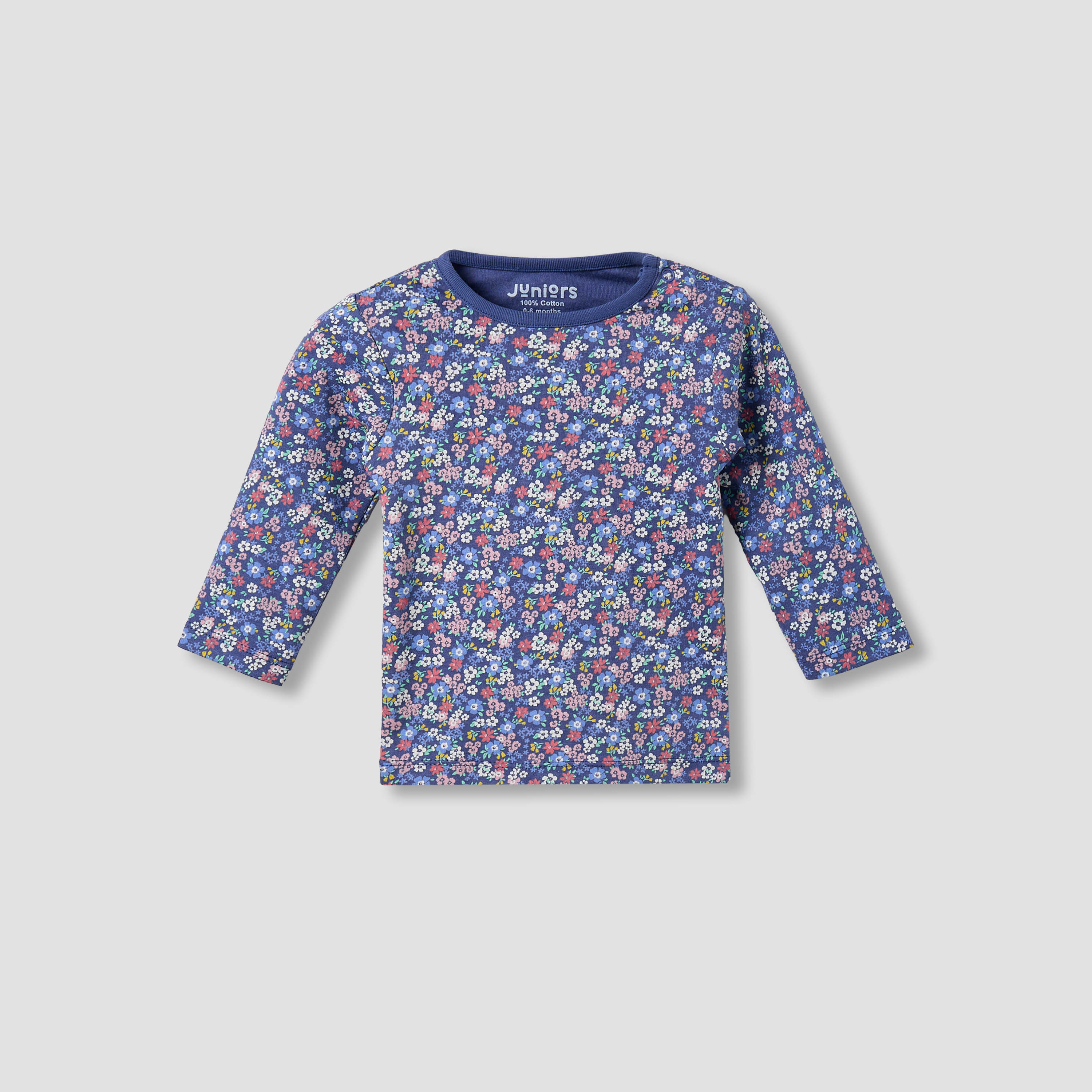 Juniors Cotton Round Neck Long Sleeves Pyjama Set with Floral Print-baby-girls-clothing-nightwear-pyjamasets-image-2