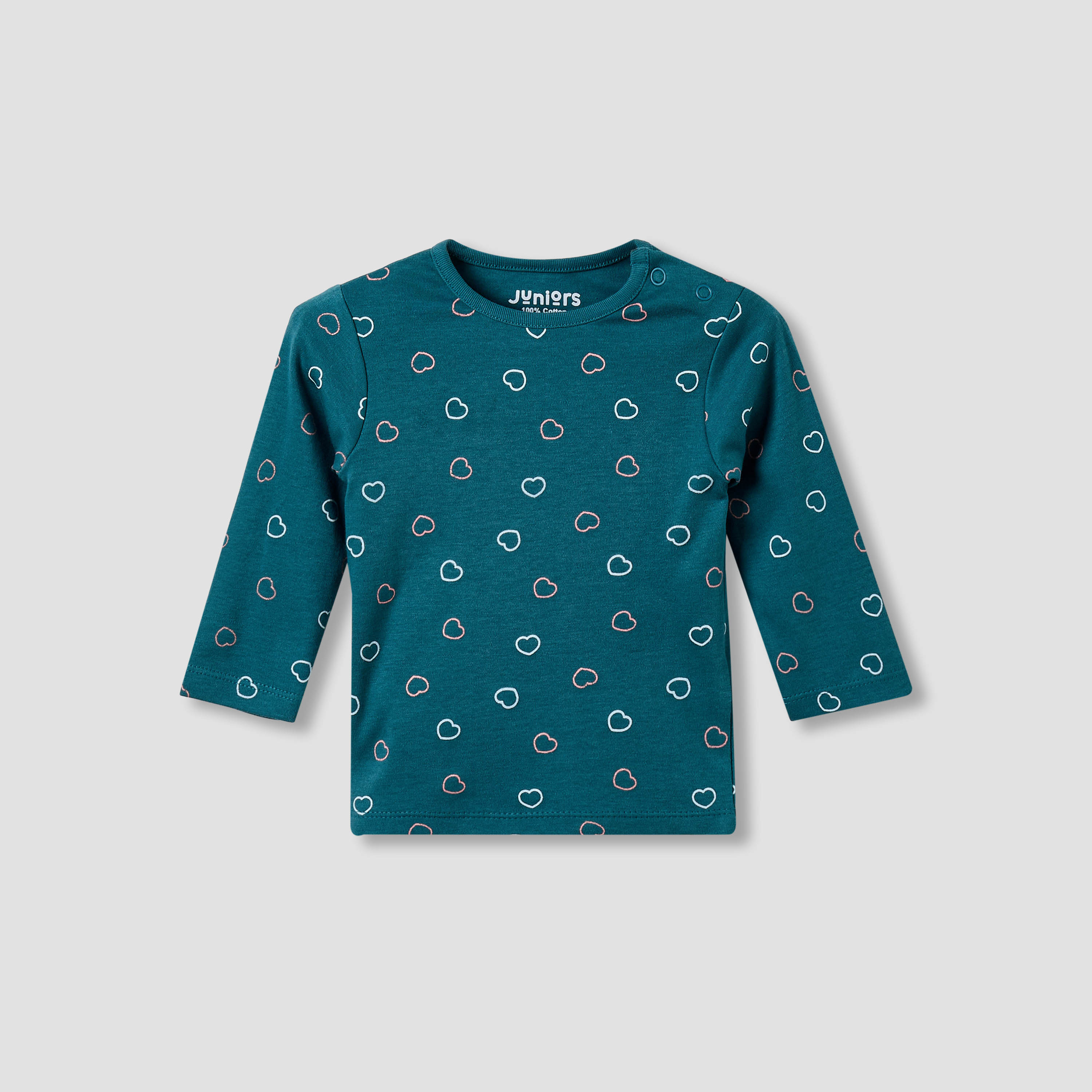 Juniors All-Over Heart Print T-shirt and Pyjama Set-baby-girls-clothing-nightwear-pyjamasets-image-3