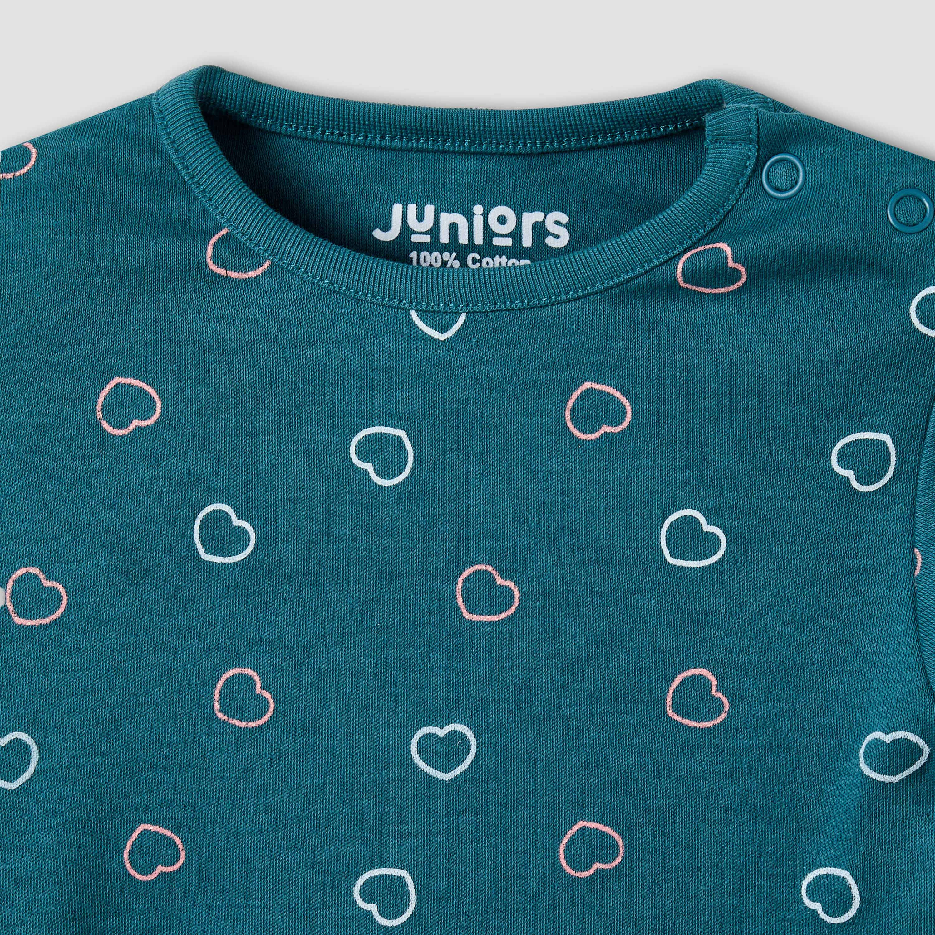 Juniors All-Over Heart Print T-shirt and Pyjama Set-baby-girls-clothing-nightwear-pyjamasets-image-5