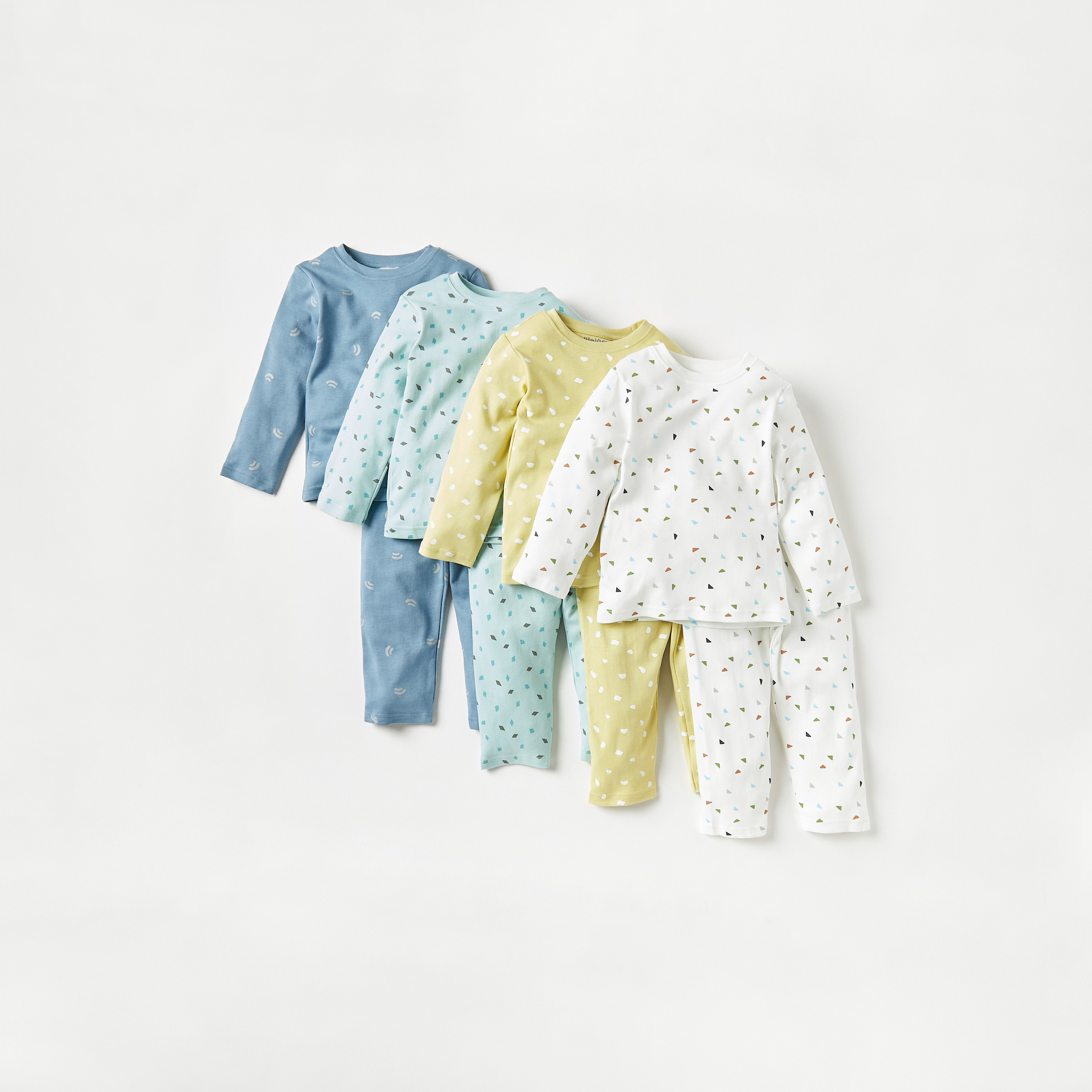 بنطلون بيجاما وتيشيرت بطبعات من جونيورز - طقم من 4 قطع-baby-boys-clothing-nightwear-pyjamasets-image-1