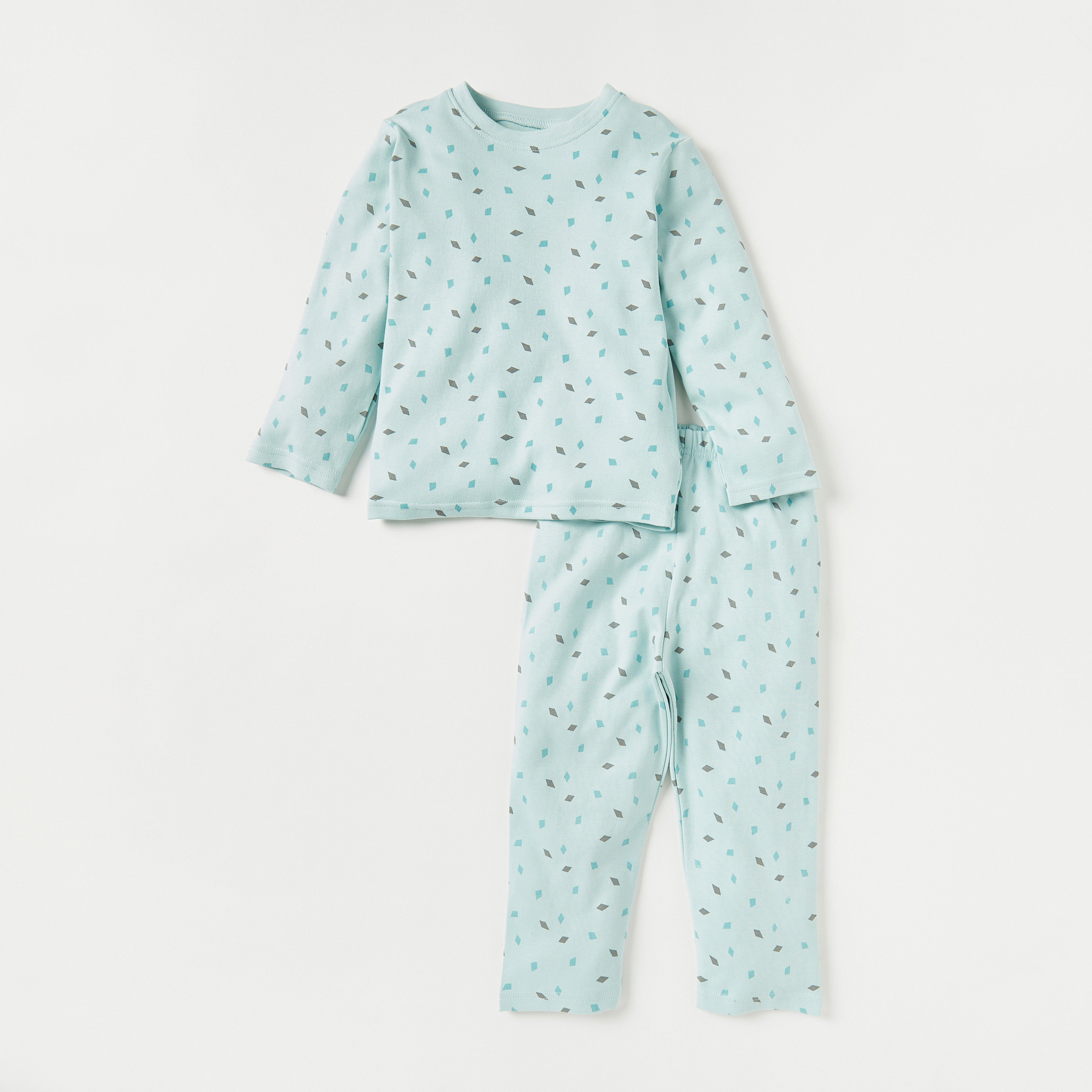 بنطلون بيجاما وتيشيرت بطبعات من جونيورز - طقم من 4 قطع-baby-boys-clothing-nightwear-pyjamasets-image-4