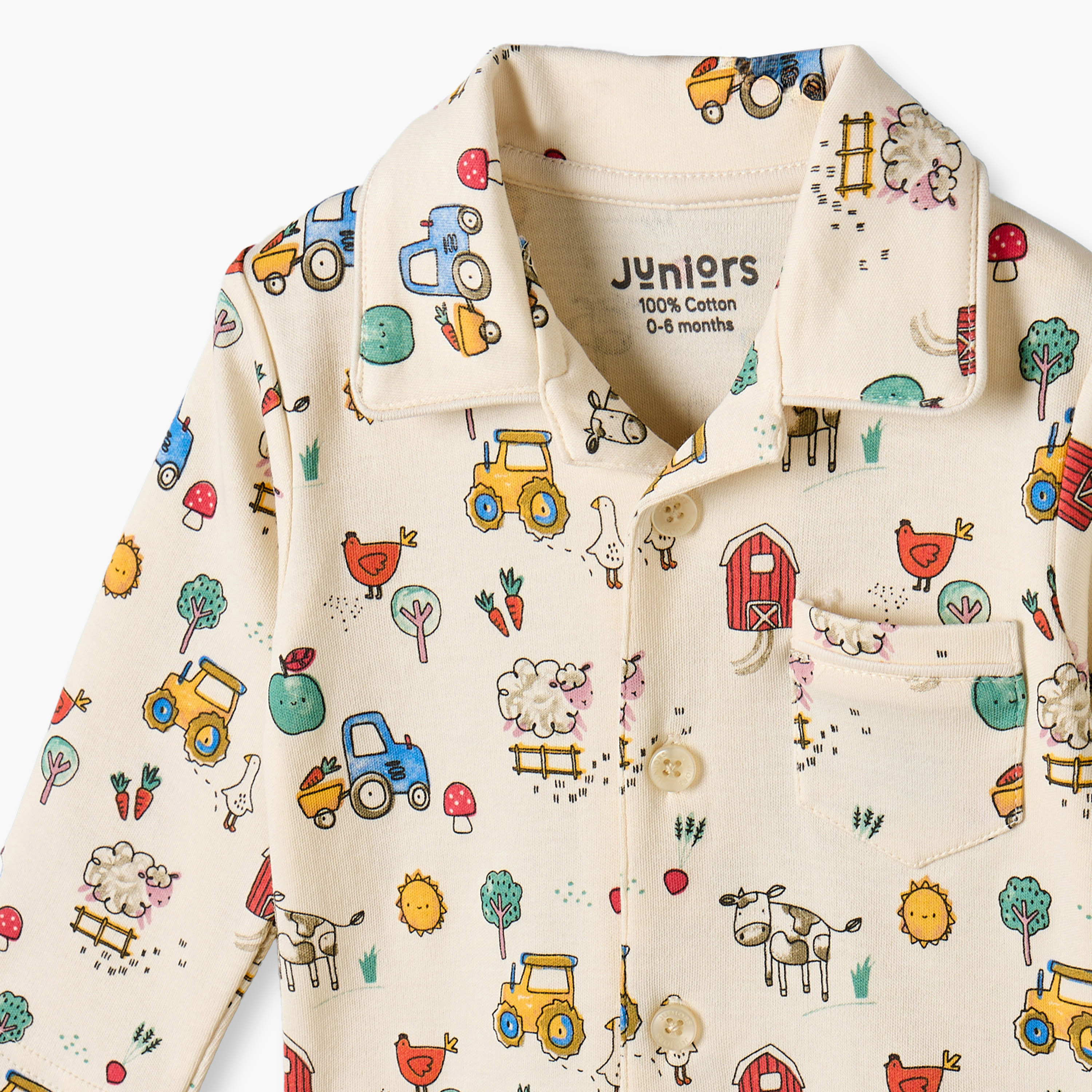 طقم بيجاما قطن بياقة وأكمام طويلة وطبعات من جونيورز-baby-boys-clothing-nightwear-pyjamasets-image-7