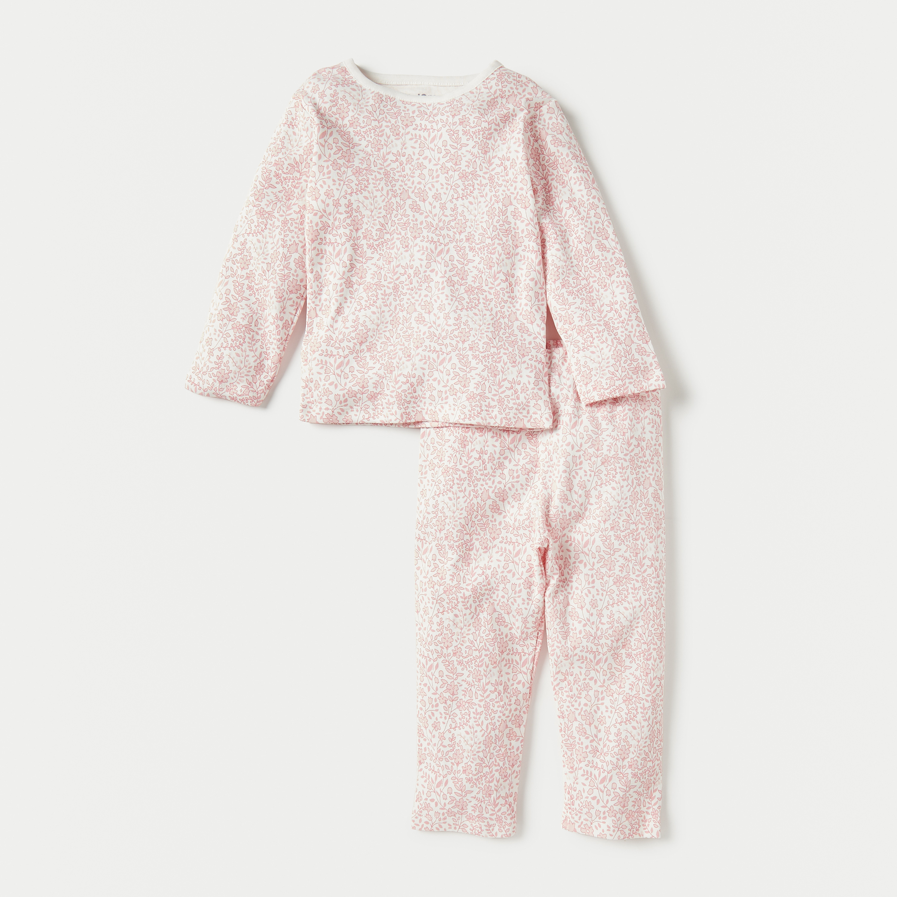Juniors All-Over Floral Print T-shirt with Pyjamas - Set of 4-baby-girls-clothing-nightwear-pyjamasets-image-4