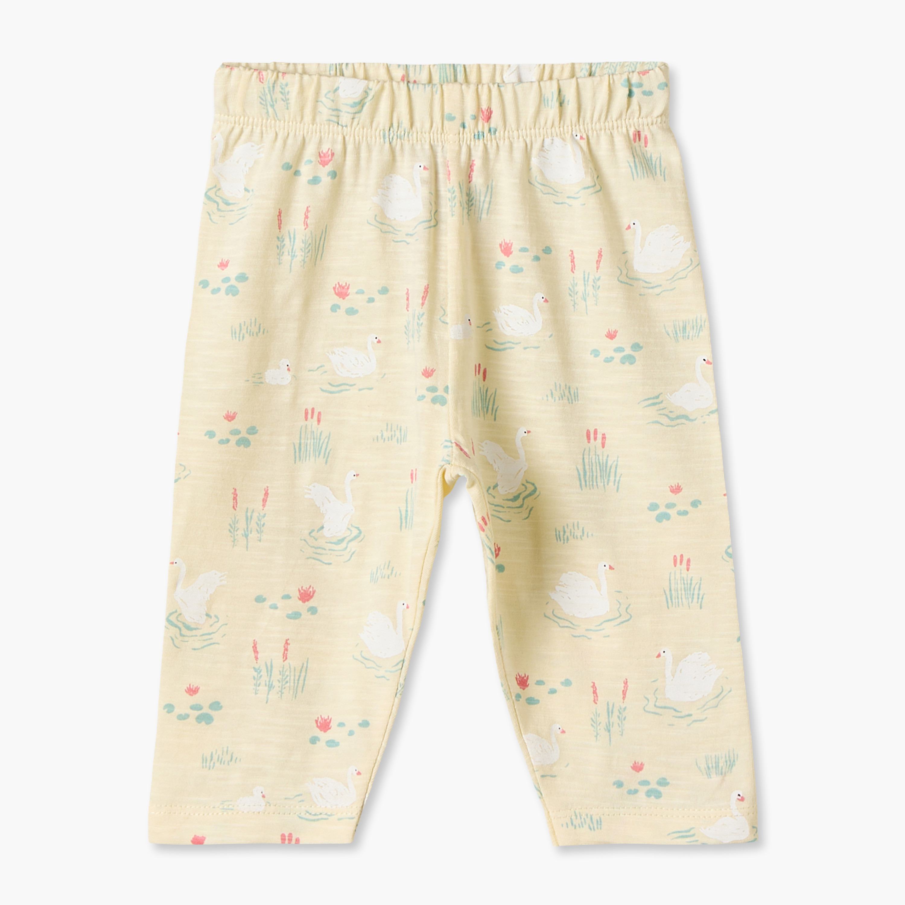 Juniors Cotton Collared Long Sleeves Pyjama Set with Swan Print-baby-girls-clothing-nightwear-pyjamasets-image-4
