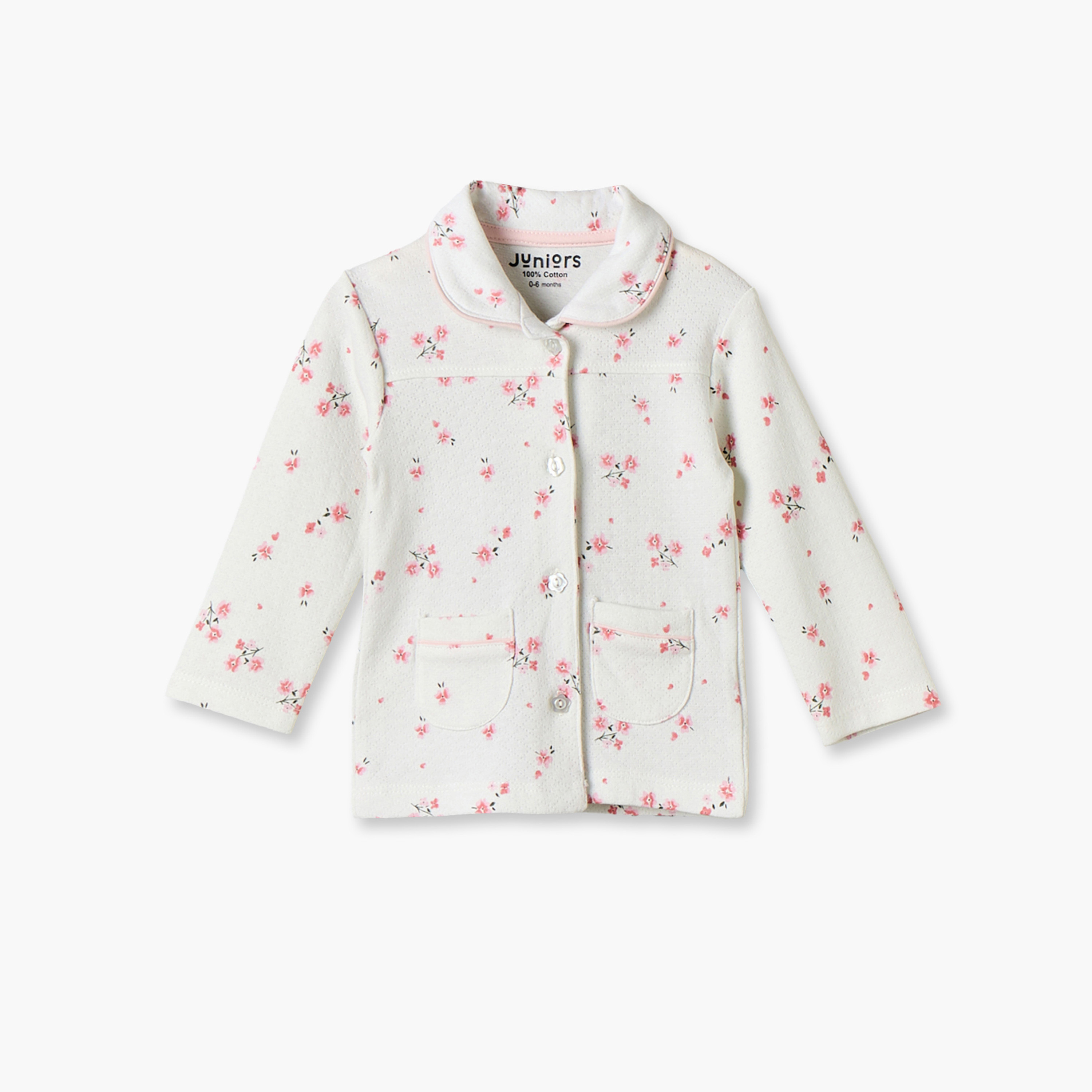 طقم بيجاما قطن بياقة عادية وأكمام طويلة وطبعات من جونيورز-baby-girls-clothing-nightwear-pyjamasets-image-3