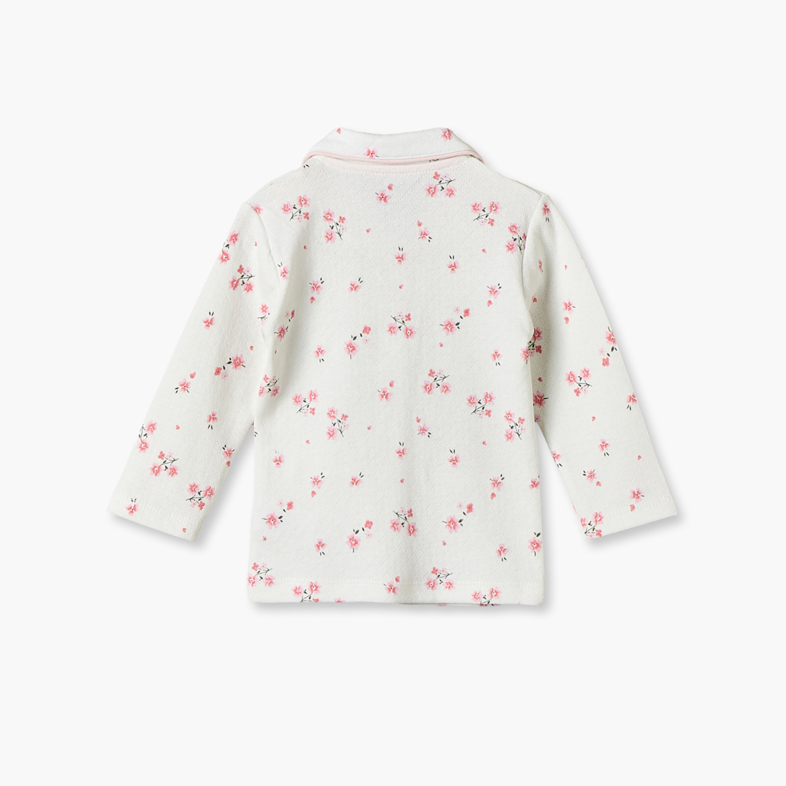 طقم بيجاما قطن بياقة عادية وأكمام طويلة وطبعات من جونيورز-baby-girls-clothing-nightwear-pyjamasets-image-5
