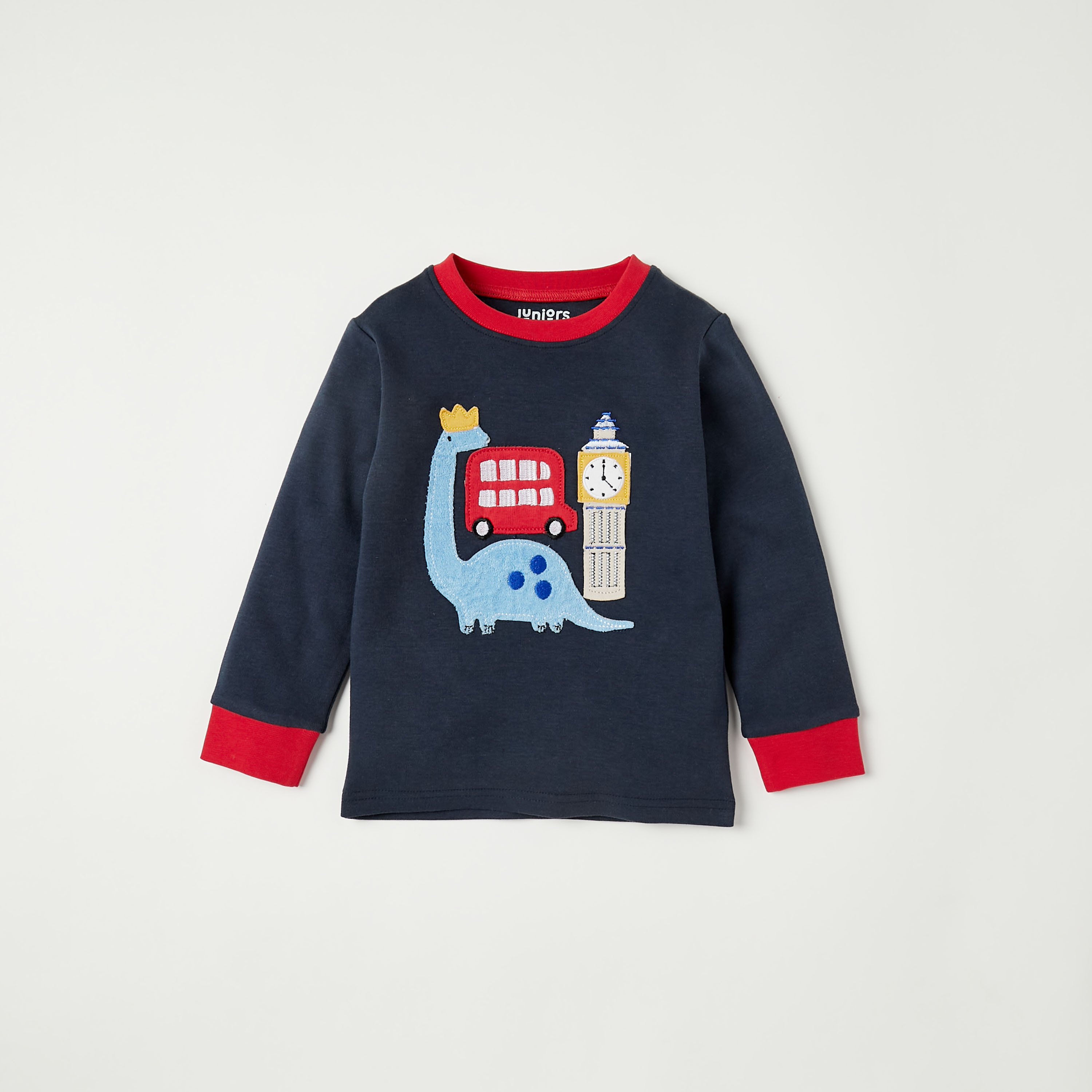 Juniors Dinosaur Applique Detail T-shirt and Pyjama Set-baby-boys-clothing-nightwear-pyjamasets-image-2