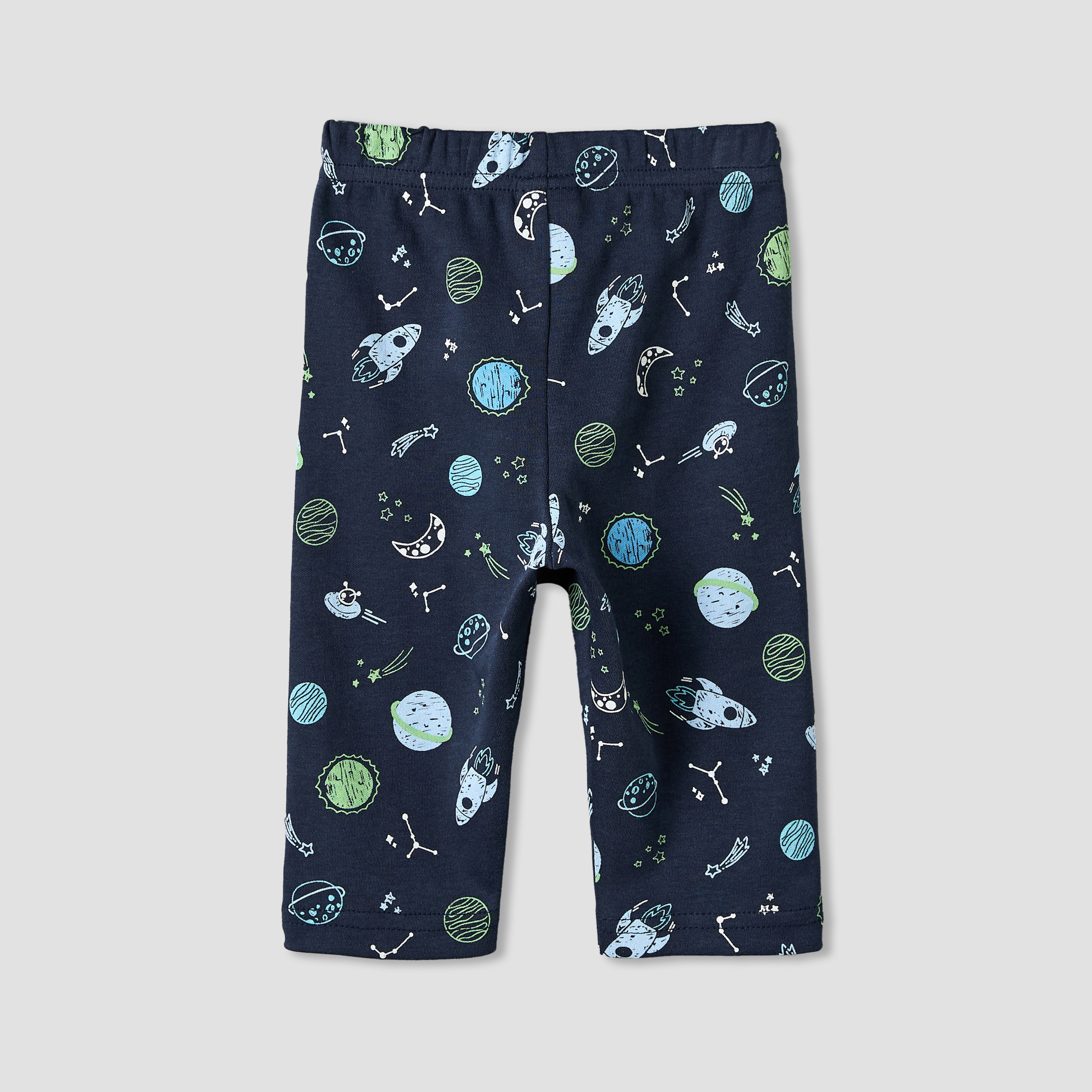 طقم بيجاما قطن بياقة ضيقة وأكمام طويلة وطبعات فضاء من جونيورز - 4 قطع-baby-boys-clothing-nightwear-pyjamasets-image-6