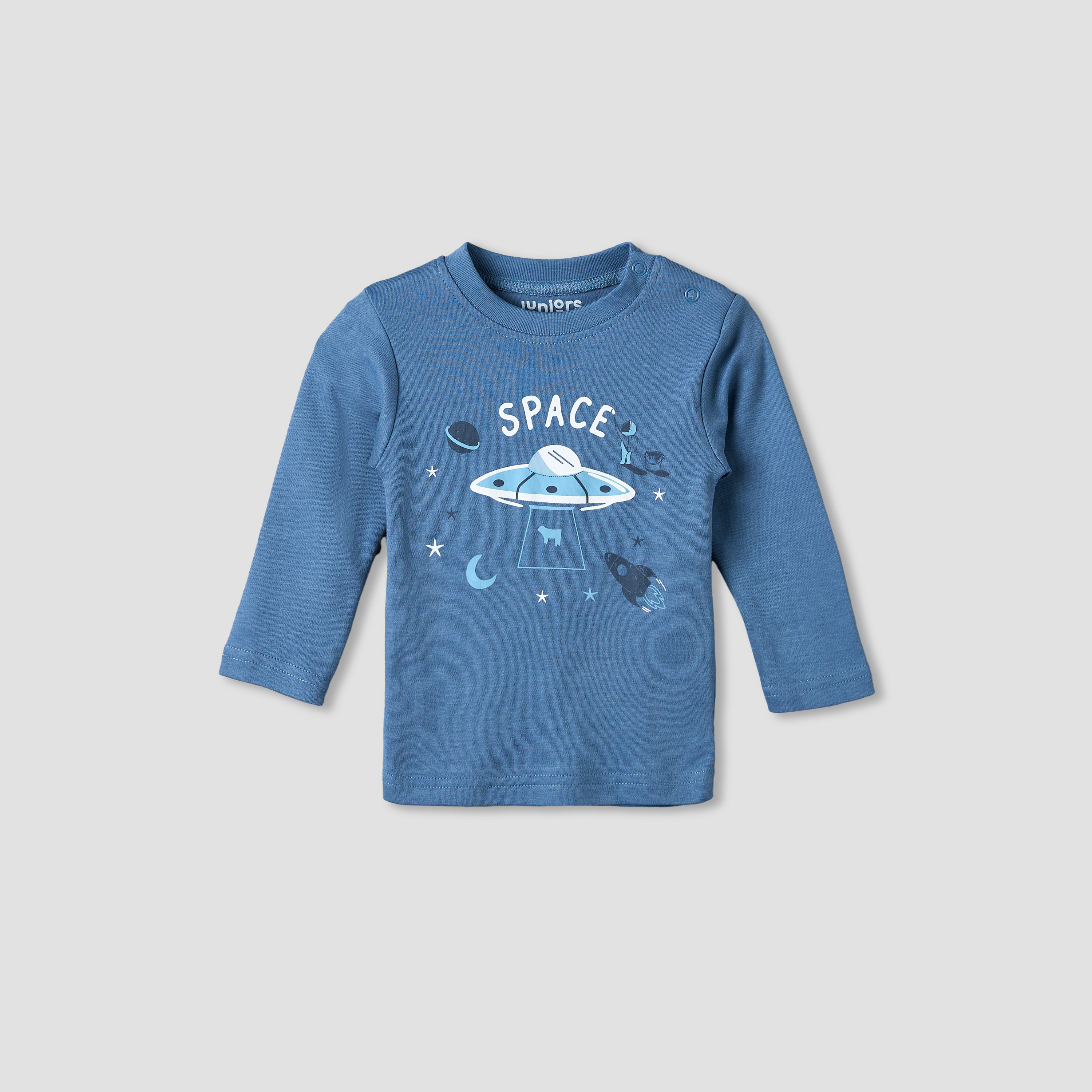 طقم بيجاما قطن بياقة ضيقة وأكمام طويلة وطبعات فضاء من جونيورز - 4 قطع-baby-boys-clothing-nightwear-pyjamasets-image-7
