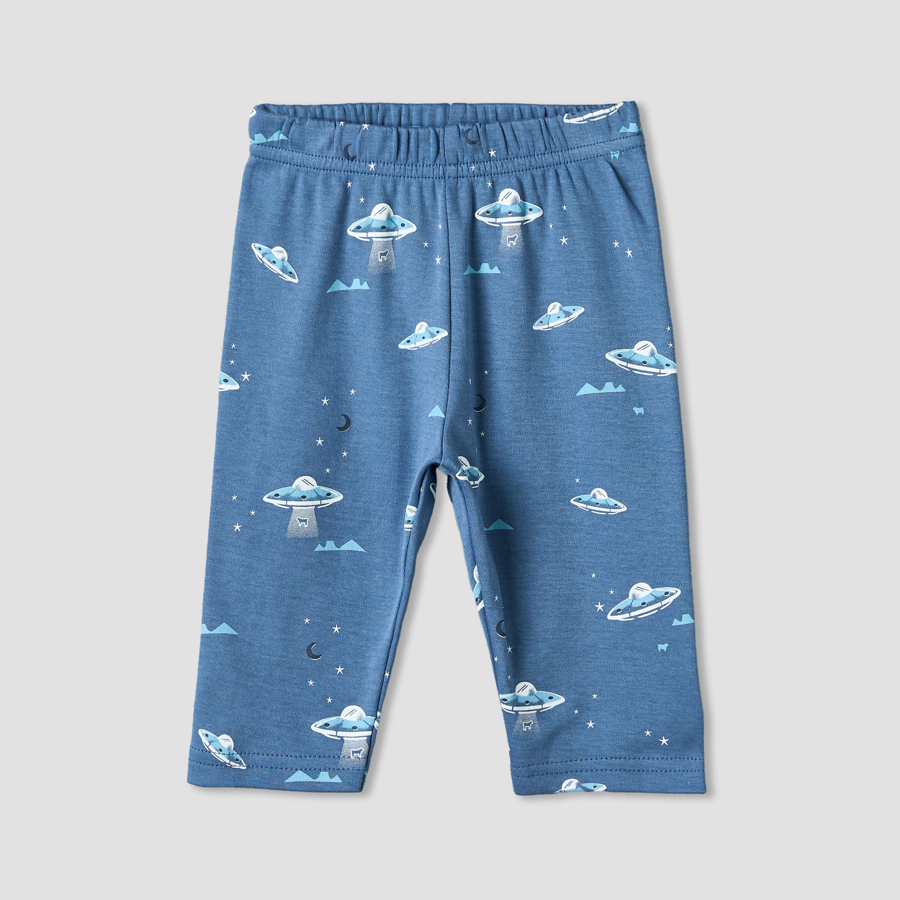 طقم بيجاما قطن بياقة ضيقة وأكمام طويلة وطبعات فضاء من جونيورز - 4 قطع-baby-boys-clothing-nightwear-pyjamasets-image-8
