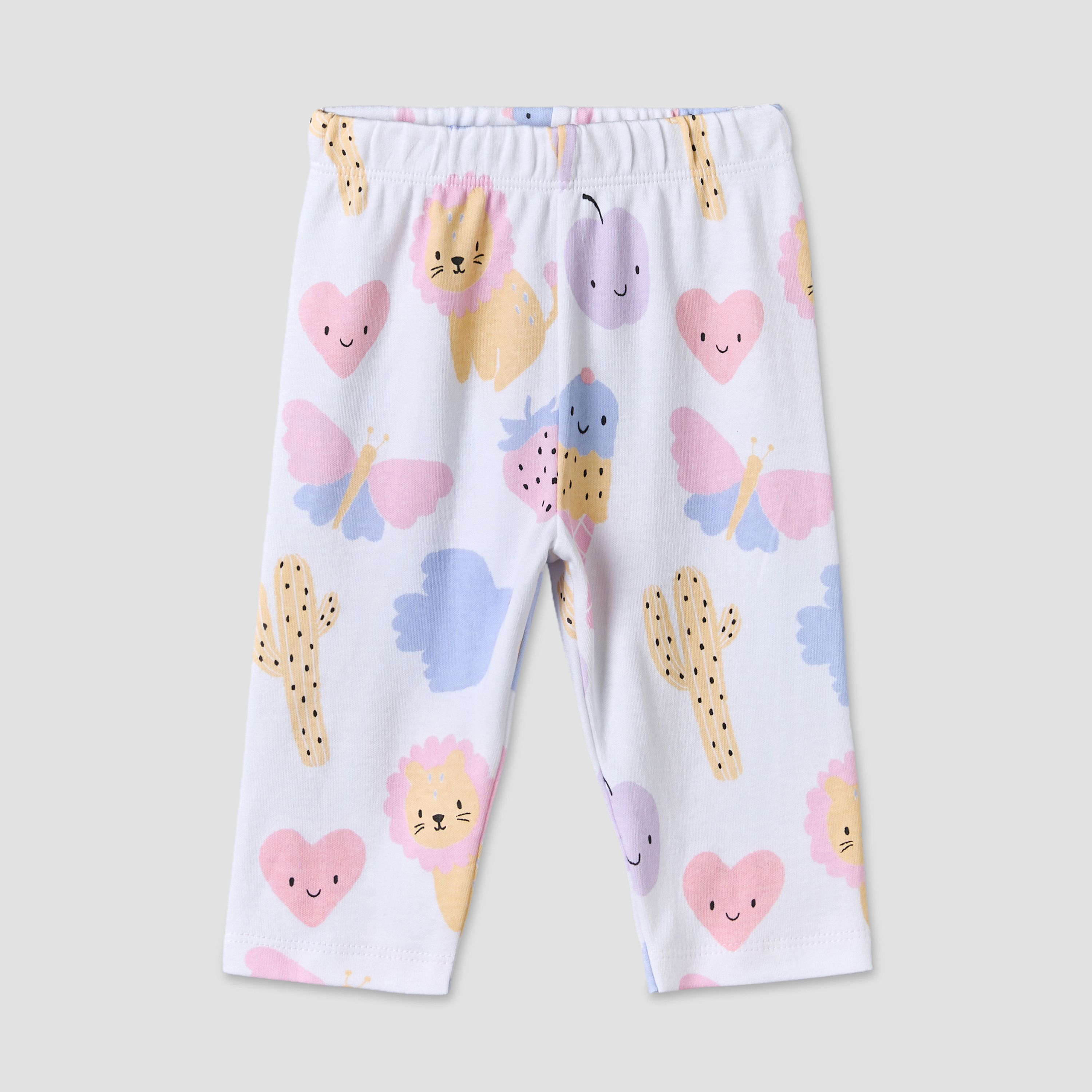 Pack of 4 Juniors Cotton Crew Neck Long Sleeves Pyjama Set with Assorted Prints-baby-girls-clothing-nightwear-pyjamasets-image-7
