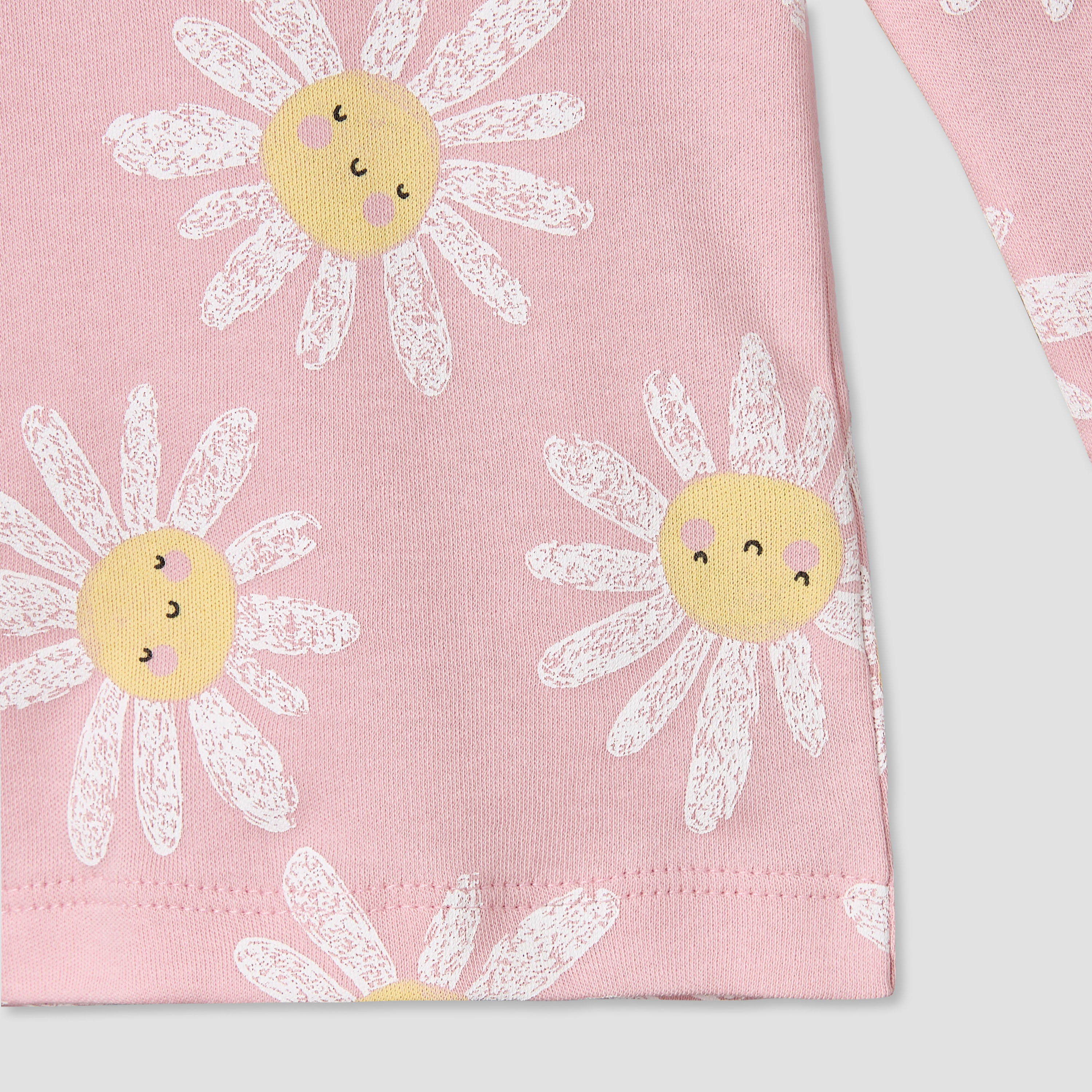 طقم بيجاما قطن بطبعة زهور وياقة مستديرة وأكمام طويلة من جونيورز - طقم من 4 قطع-baby-girls-clothing-nightwear-pyjamasets-image-12