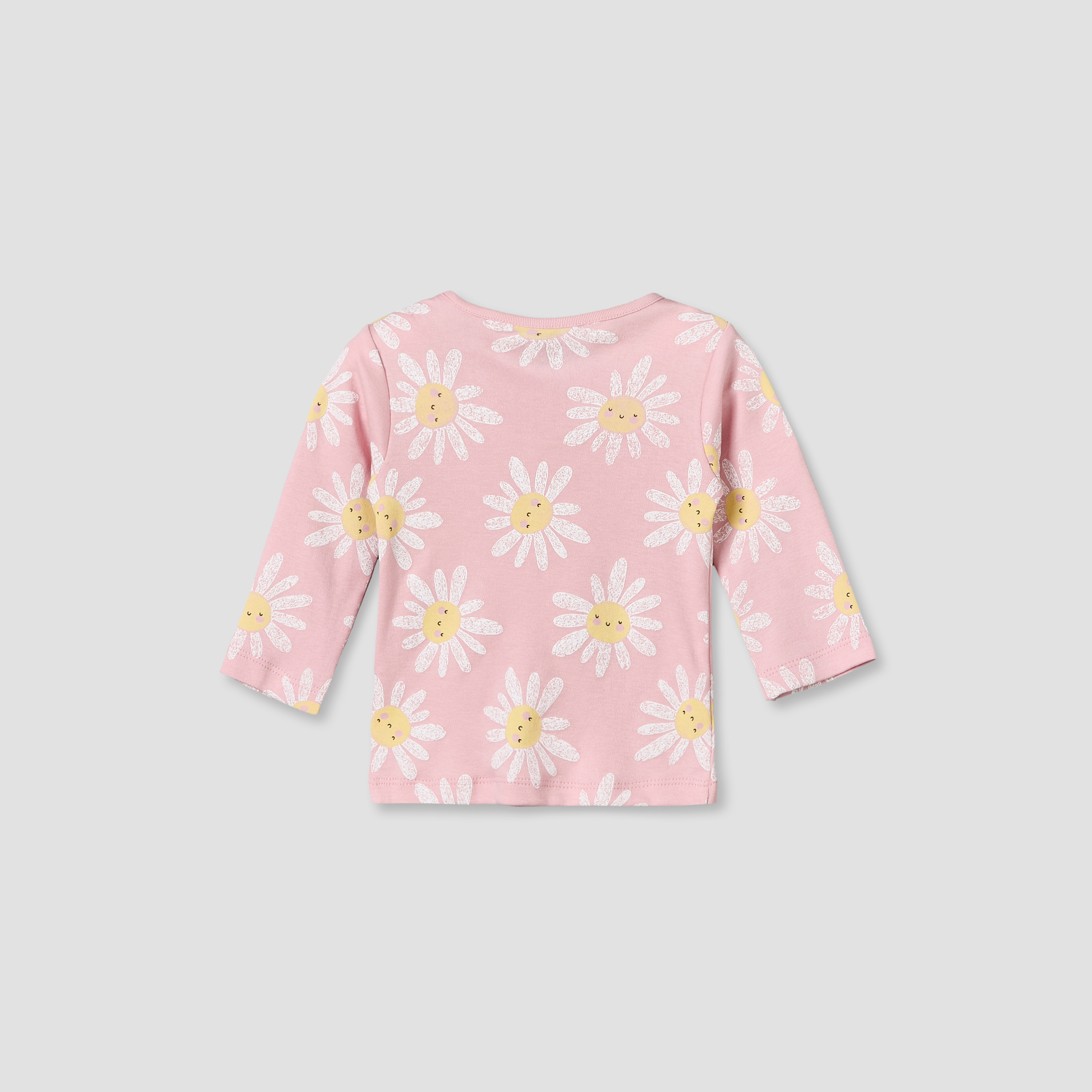 طقم بيجاما قطن بطبعة زهور وياقة مستديرة وأكمام طويلة من جونيورز - طقم من 4 قطع-baby-girls-clothing-nightwear-pyjamasets-image-5