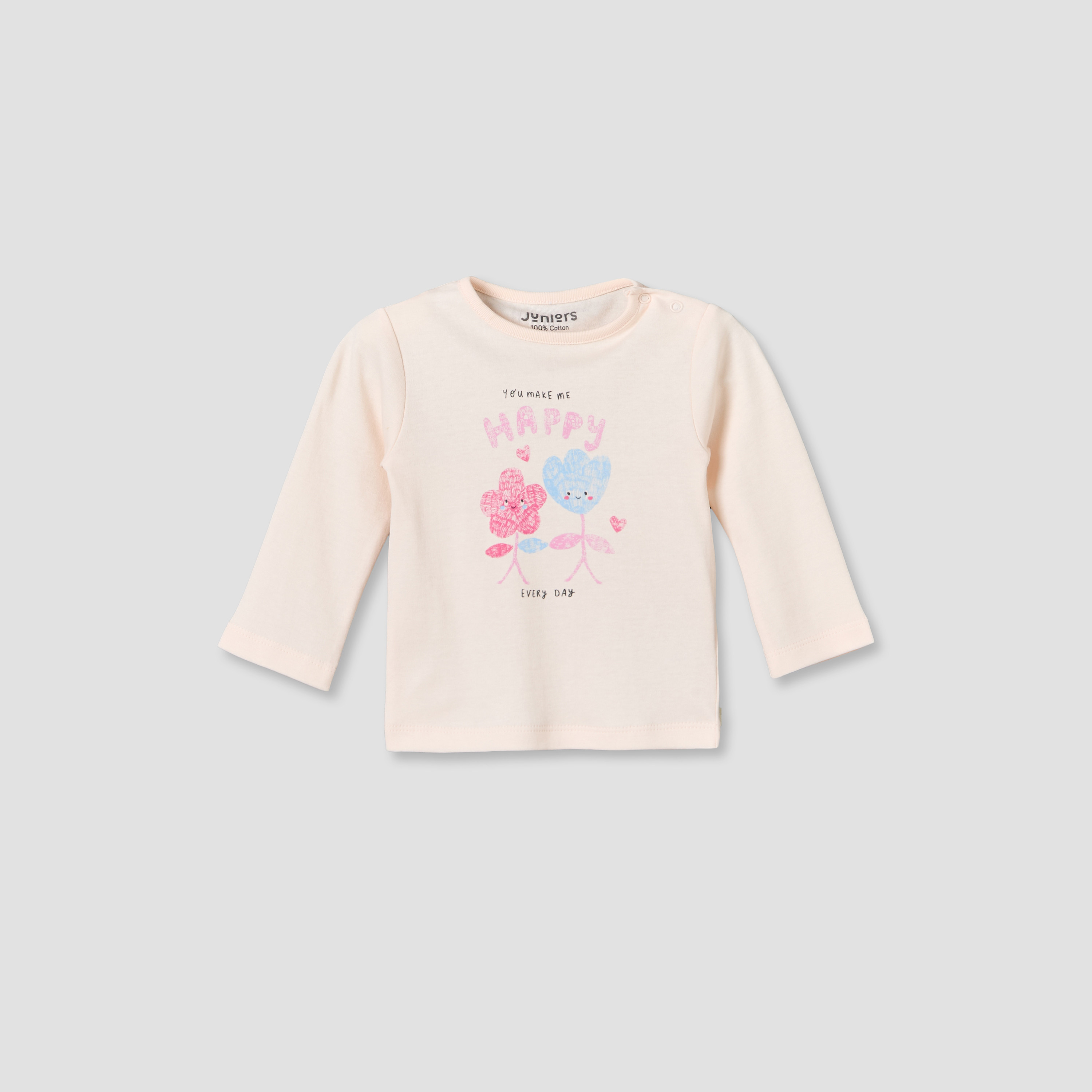 طقم بيجاما قطن بطبعة زهور وياقة مستديرة وأكمام طويلة من جونيورز - طقم من 4 قطع-baby-girls-clothing-nightwear-pyjamasets-image-7