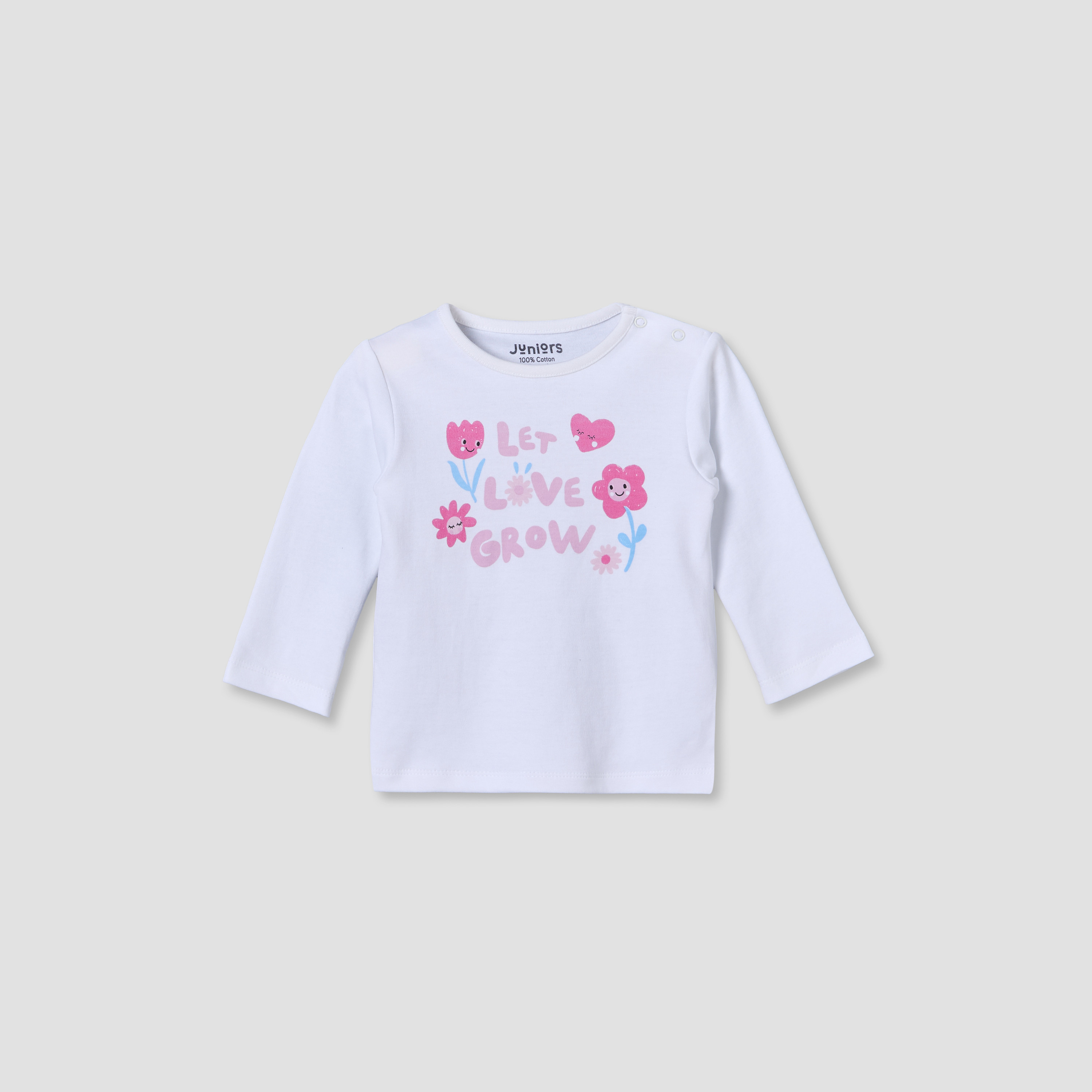 طقم بيجاما قطن بطبعة زهور وياقة مستديرة وأكمام طويلة من جونيورز - طقم من 4 قطع-baby-girls-clothing-nightwear-pyjamasets-image-9