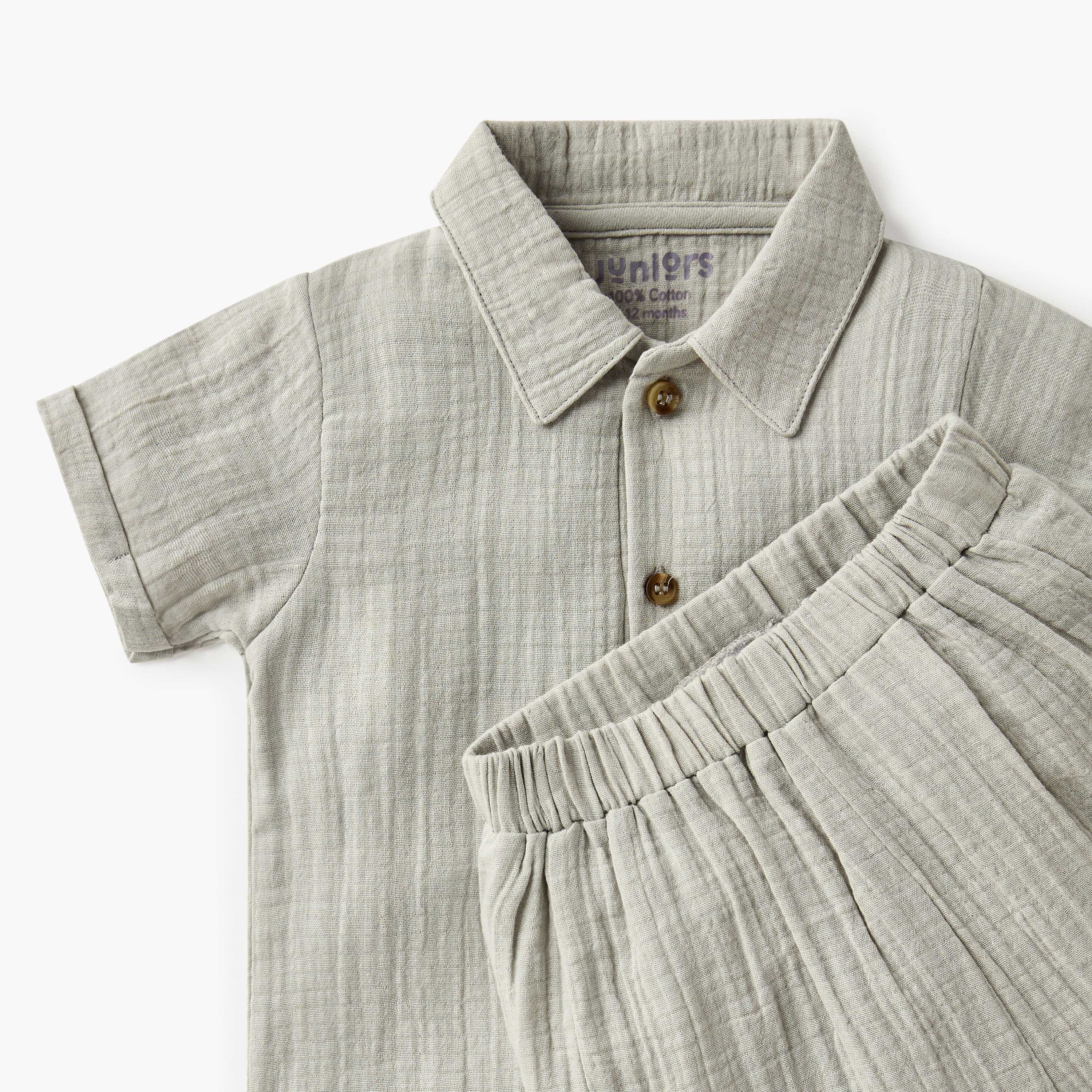 Juniors Textured T-shirt and Shorts Set-baby-boys-clothing-setsandcoords-image-4