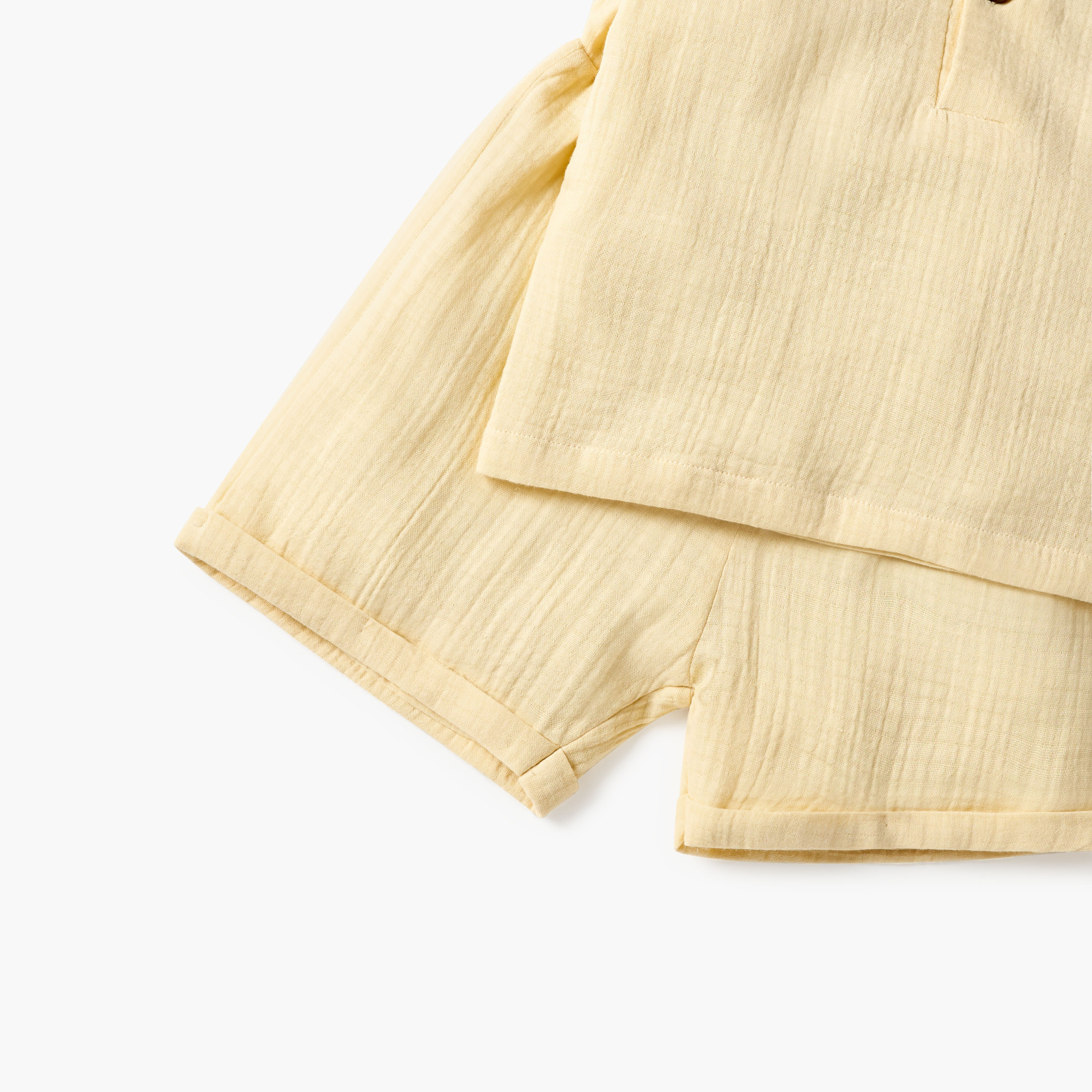 Juniors Textured Muslin Polo T-shirt and Pyjama Set-baby-boys-clothing-setsandcoords-image-5