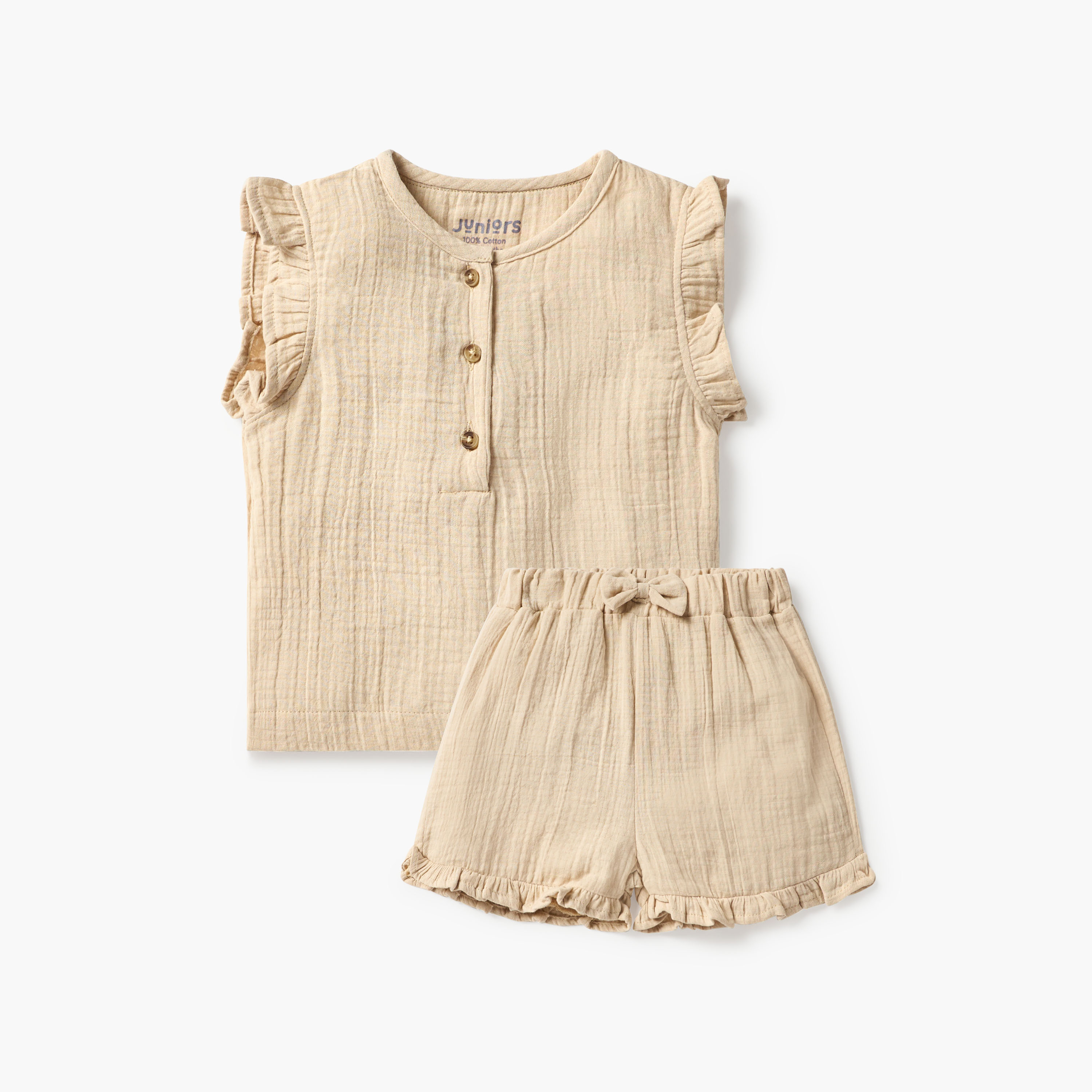 طقم بنطلون بيجاما وبلوزة بارز الملمس من جونيورز-baby-girls-clothing-setsandcoords-image-1