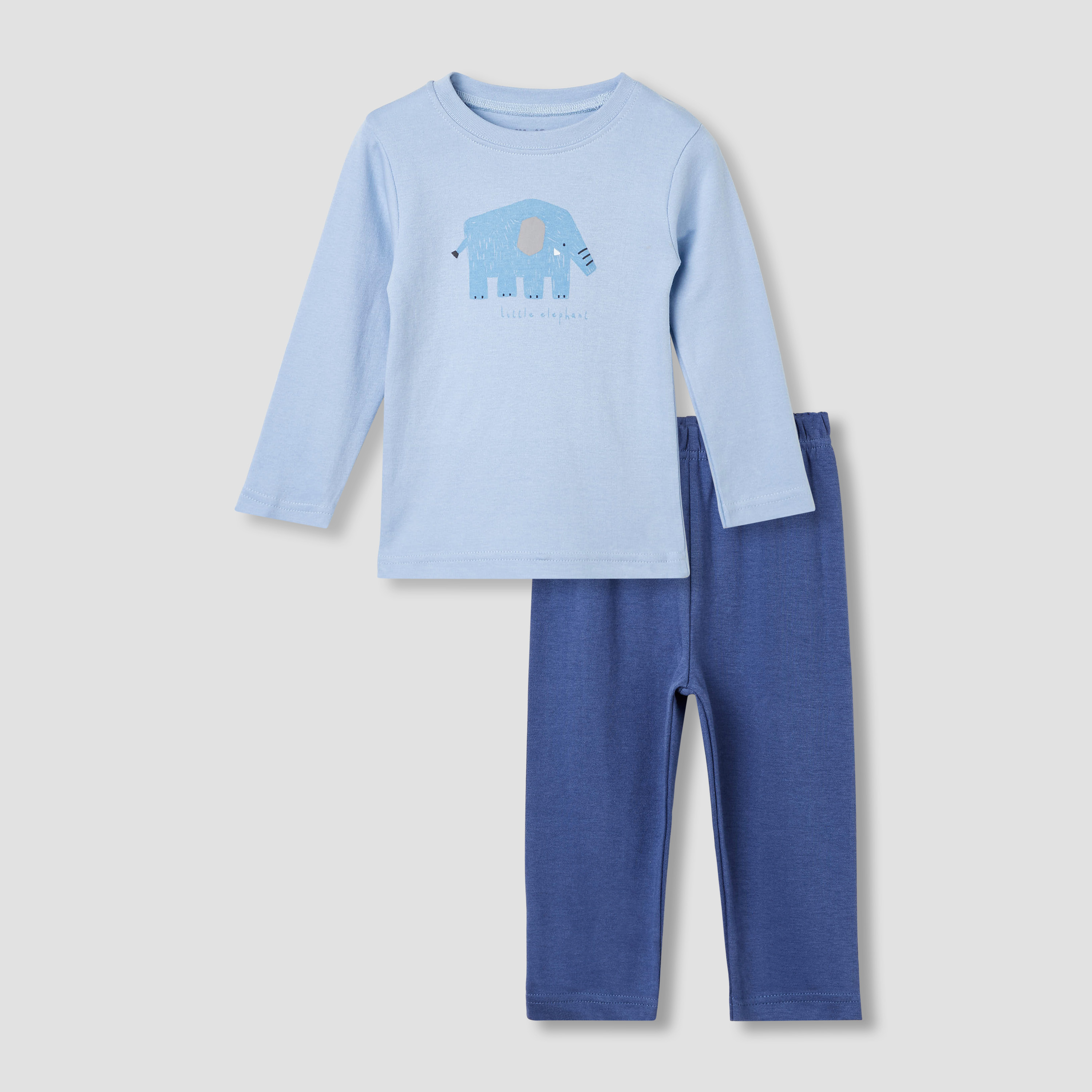 طقم بيجاما قطن بأكمام طويلة وياقة ضيقة وطبعات زهور للبنات من جونيورز-baby-girls-clothing-nightwear-pyjamasets-image-7