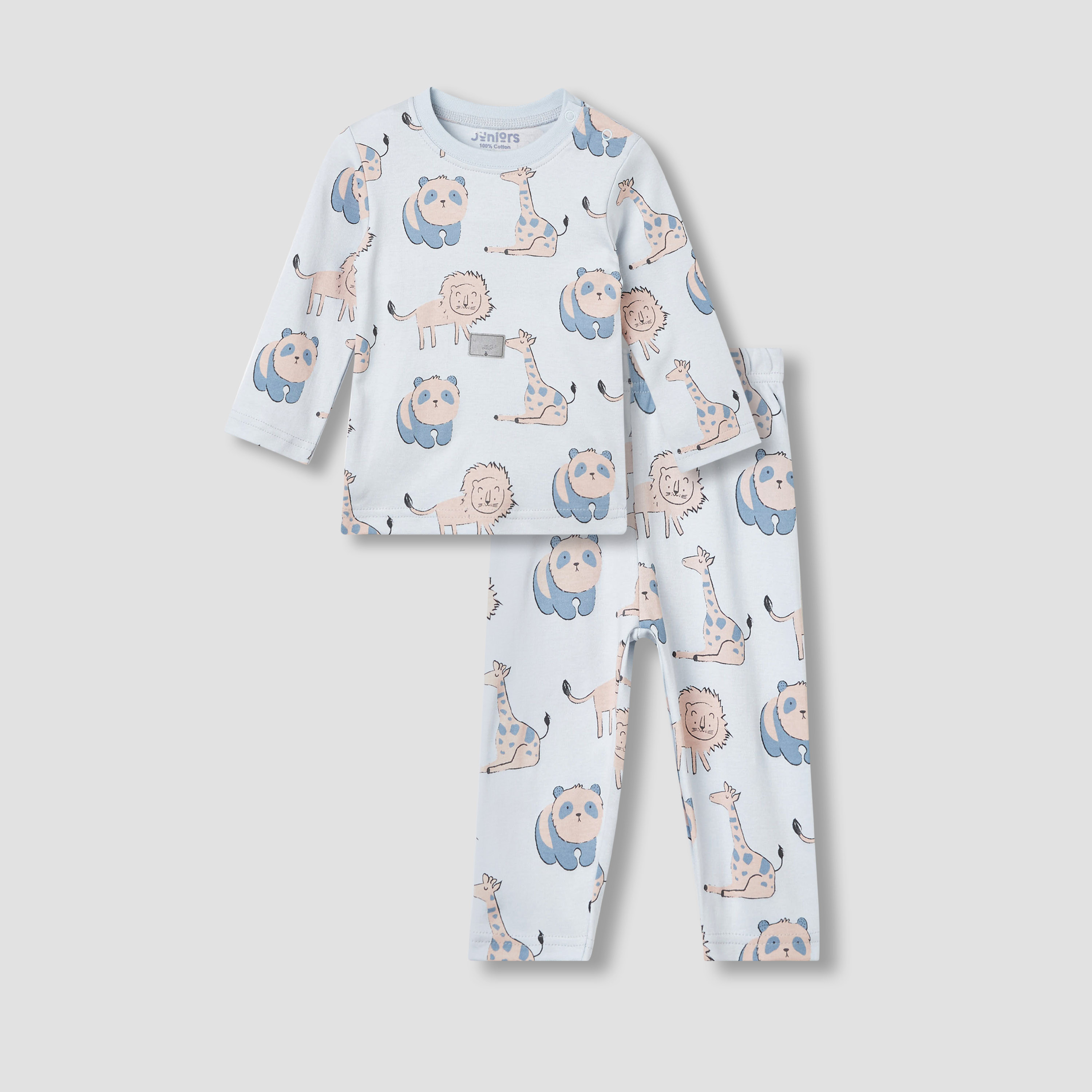 Juniors Animal Print T-shirt and Pyjama Set-baby-girls-clothing-nightwear-pyjamasets-image-2